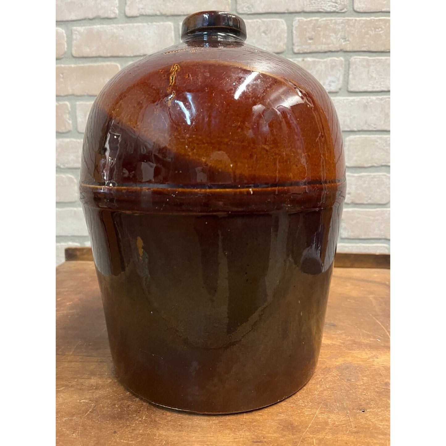 Antique 1800s Fuller & Fuller Druggists Chicago Brown Stoneware Glazed Jug
