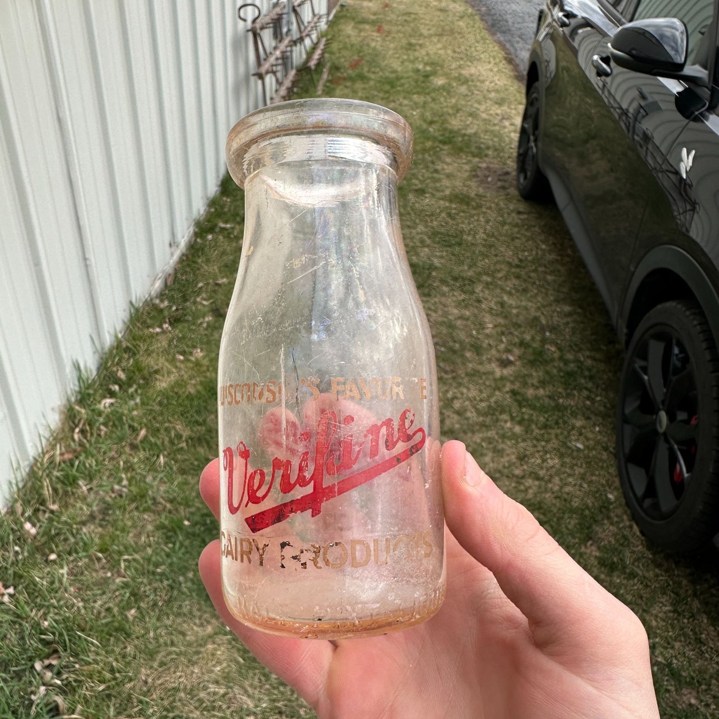 Half Pint Verifine Dairy Milk Bottle Sheboygan Fond du lac Ice Cream Wisconsin