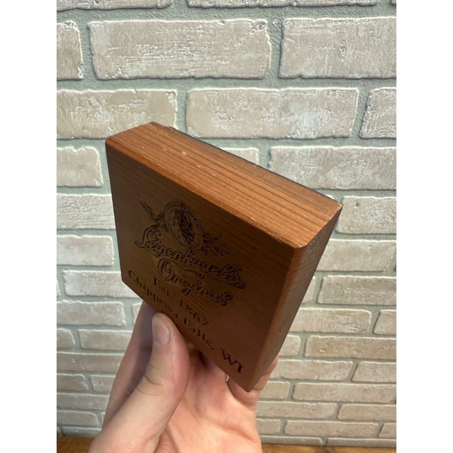 Leinenkugel Original Leinenkugel Beer Red Wood Plaque From Old Brine Tank