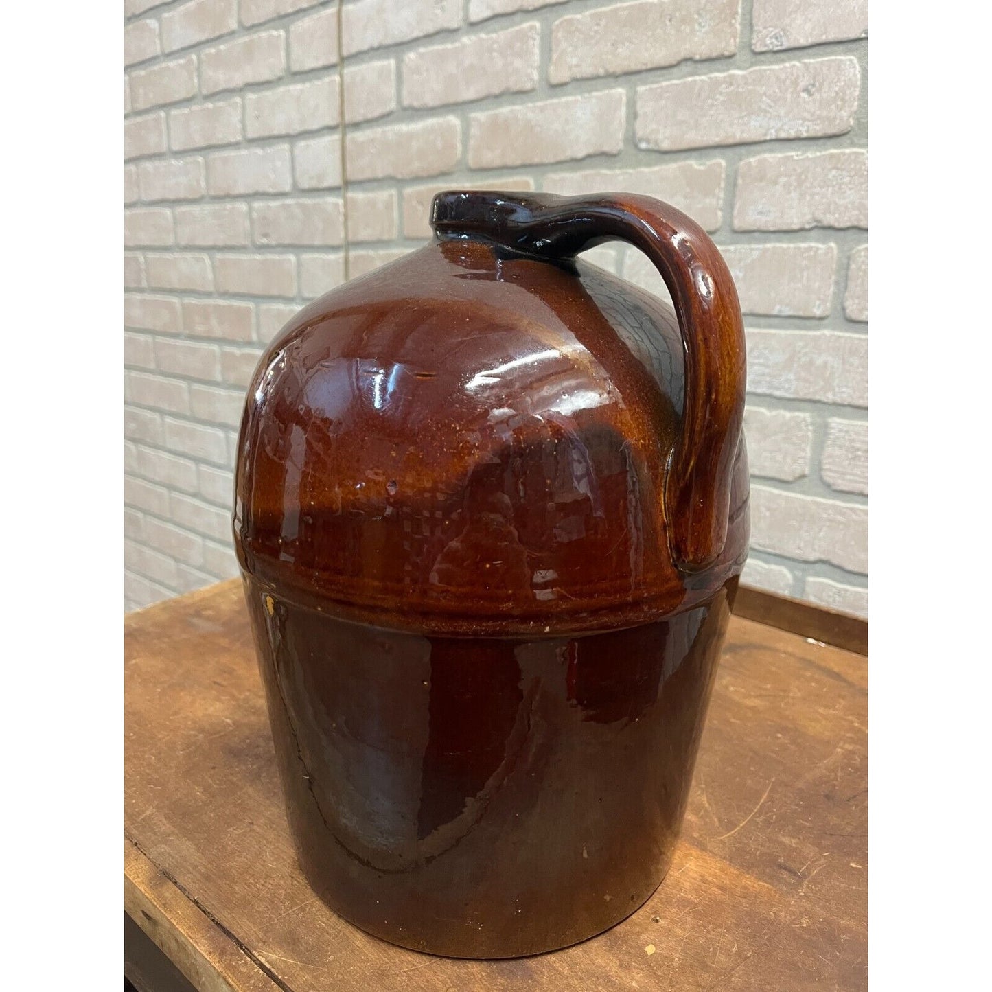Antique 1800s Fuller & Fuller Druggists Chicago Brown Stoneware Glazed Jug