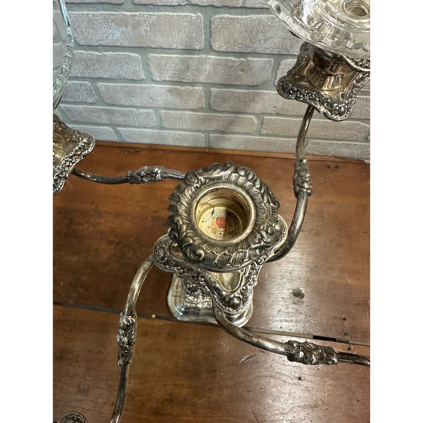 VINTAGE GSC 5 ARM GOLDFEDER SILVER PLATED CANDELABRA CANDLE HOLDER CANDLESTICKS
