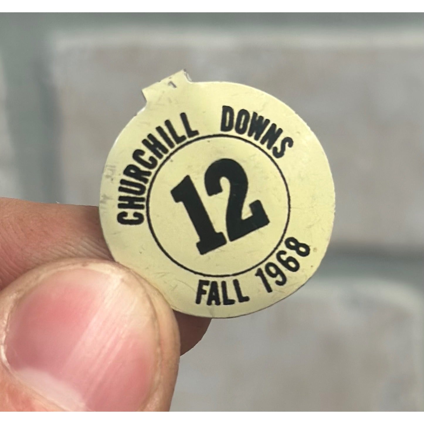 Vintage 1968 Churchill Downs Metal Tab Pin - Kentucky Derby Race Track