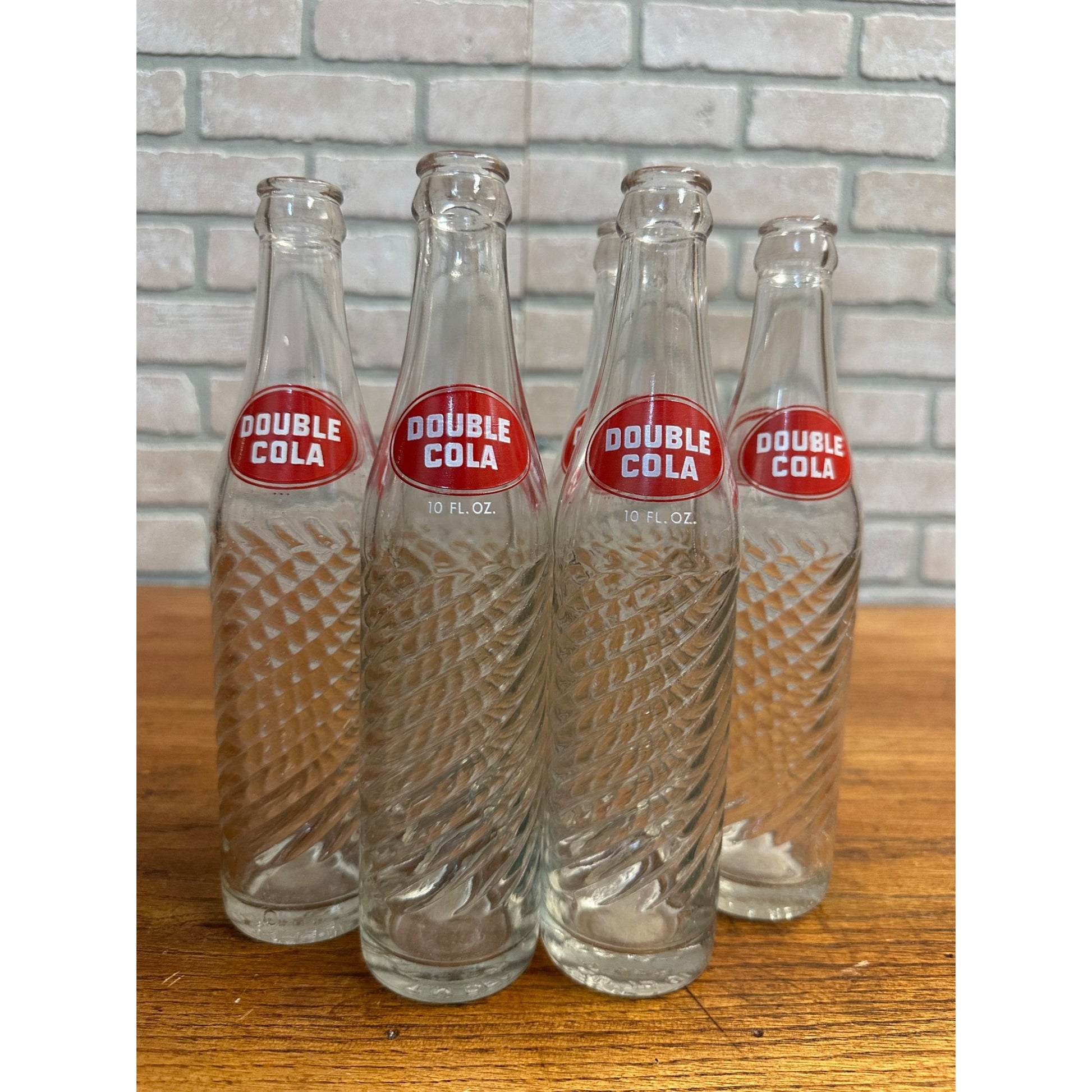 Vintage 1960s Double Cola ACL 10oz Soda Bottle Swirl