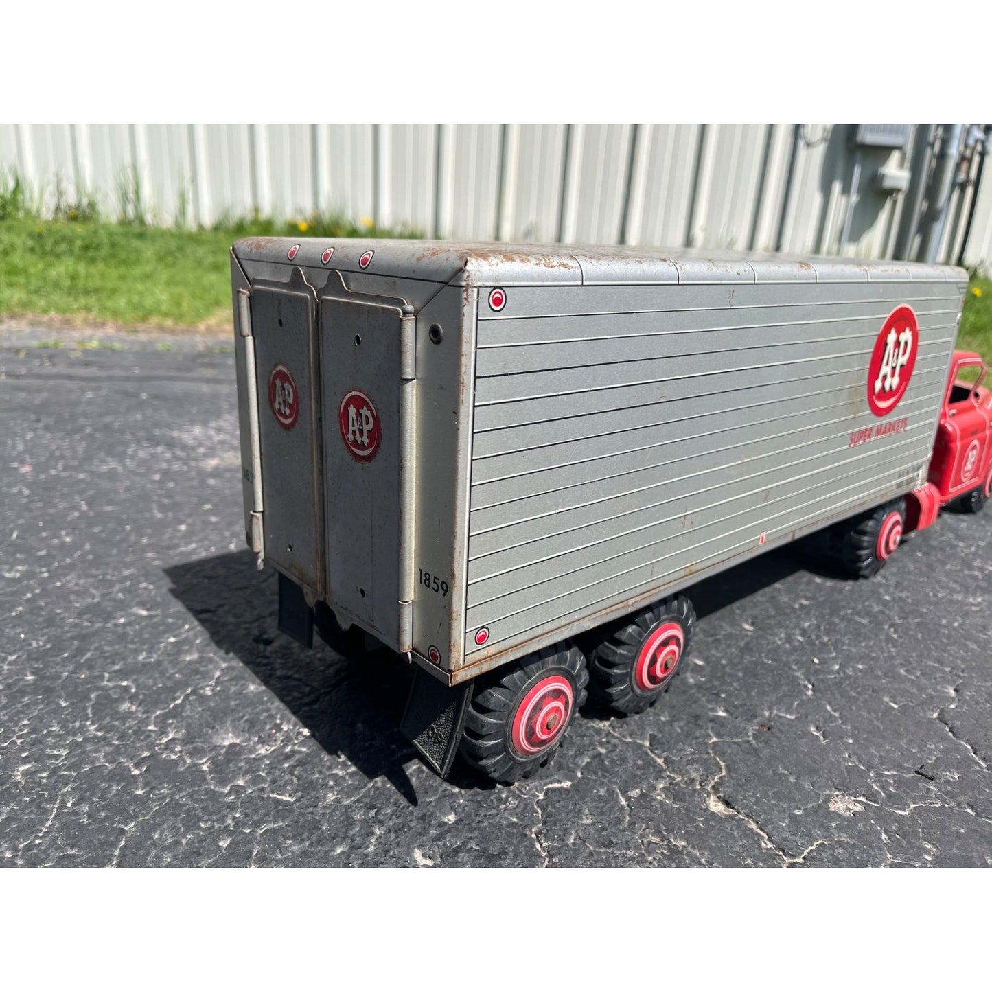 Vintage 1950s Marx A&P Super Markets Toy Truck Cab & Trailer Semi