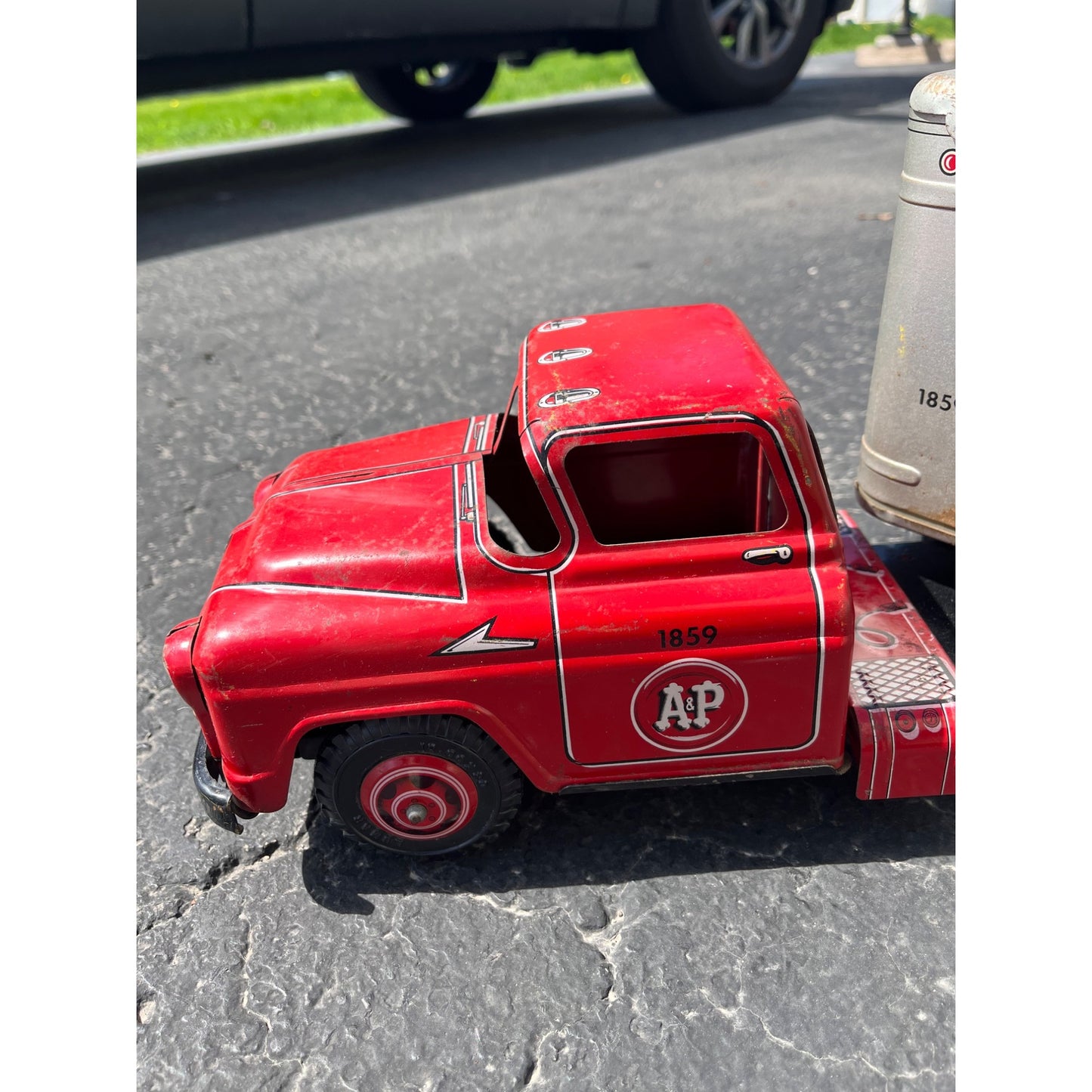 Vintage 1950s Marx A&P Super Markets Toy Truck Cab & Trailer Semi