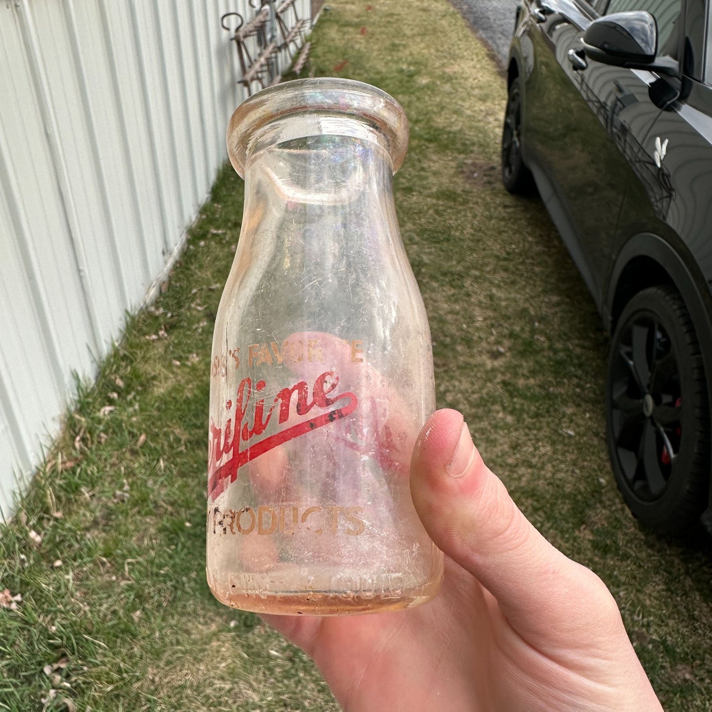 Half Pint Verifine Dairy Milk Bottle Sheboygan Fond du lac Ice Cream Wisconsin