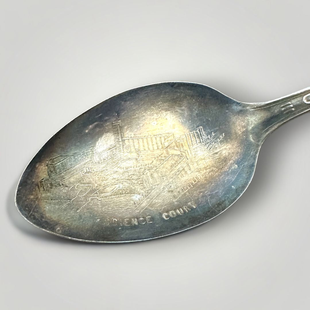 VINTAGE 1933 CHICAGO WORLD'S FAIR CENTURY OF PROGRESS SPOON - SCIENCE COURT