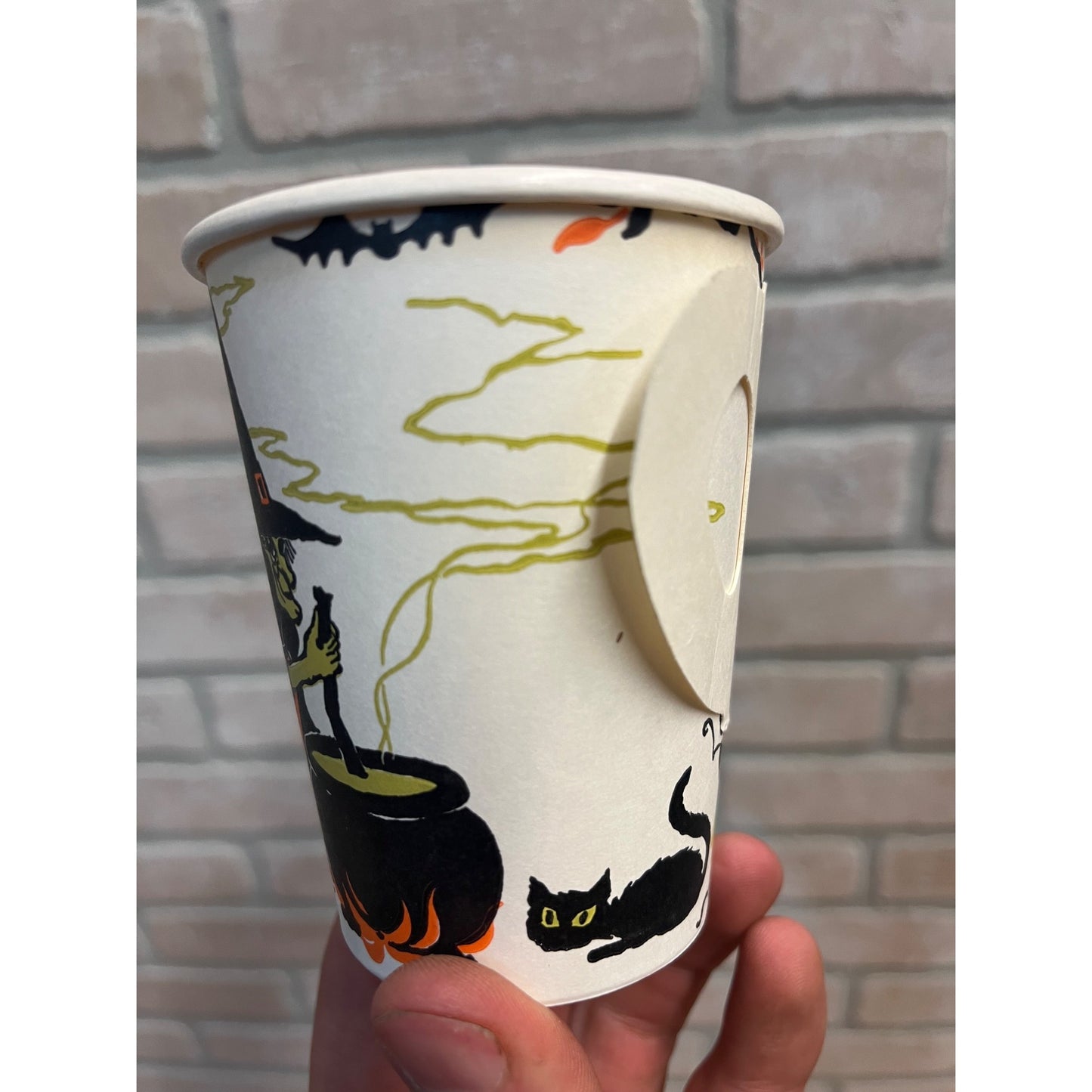 Vintage Halloween Witch, Cauldron, & Black Cat Paper Party Cup Hallmark