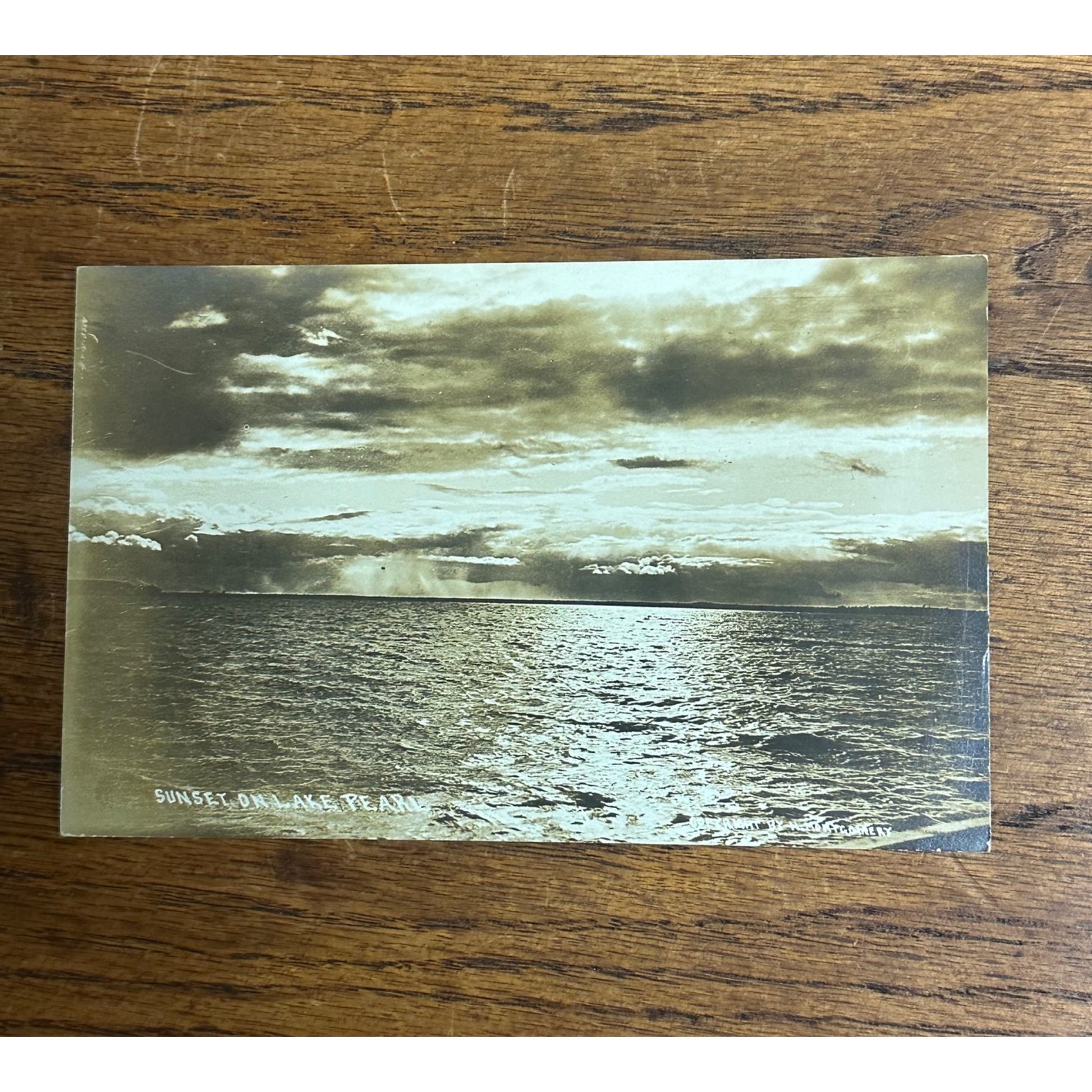 RPPC Postcard Sunset on Lake Pearl Redgranite Wisconsin WI Wis