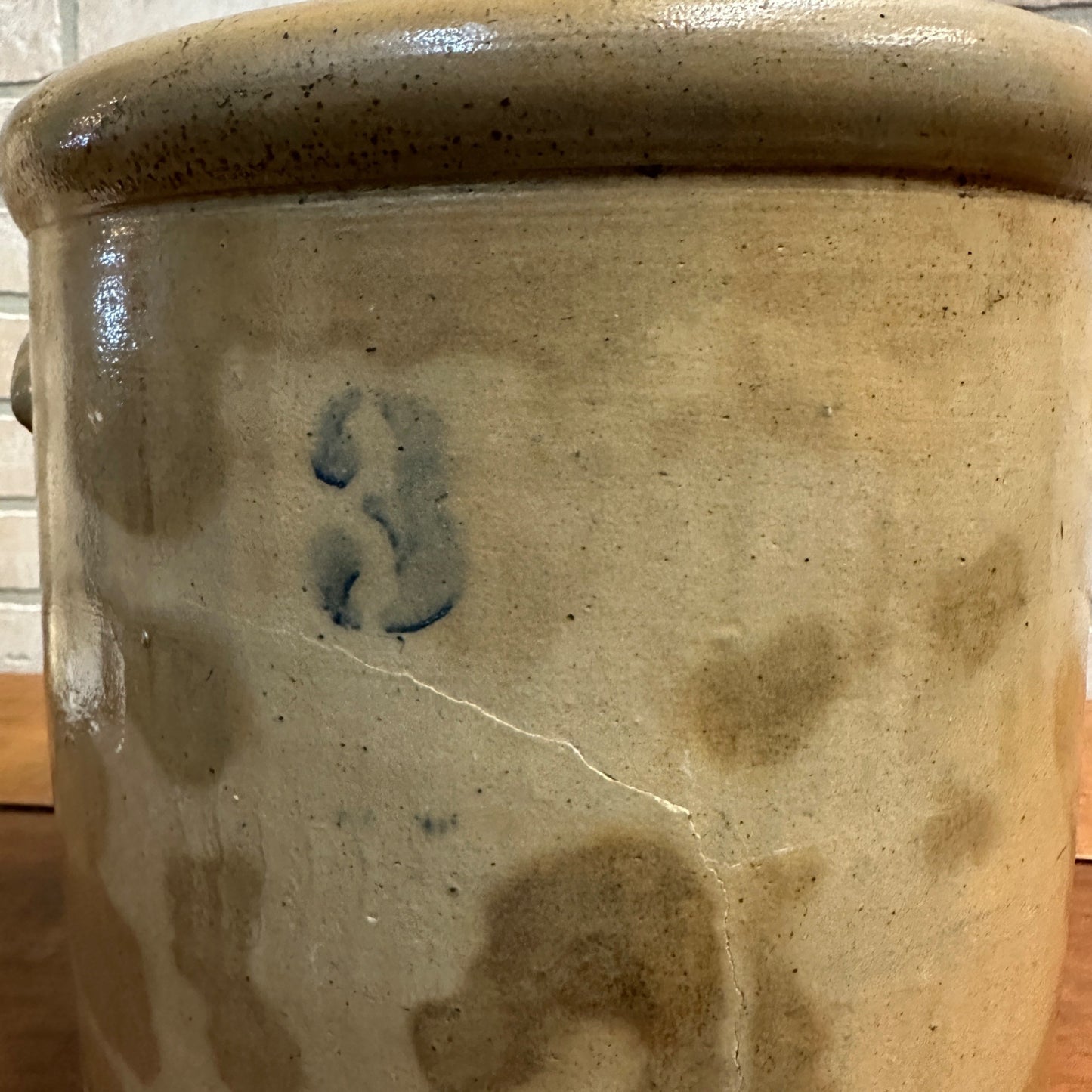 Vintage 1900s L.M. Pierron Milwaukee Wis Salt Glazed 3 Gallon Stoneware Crock