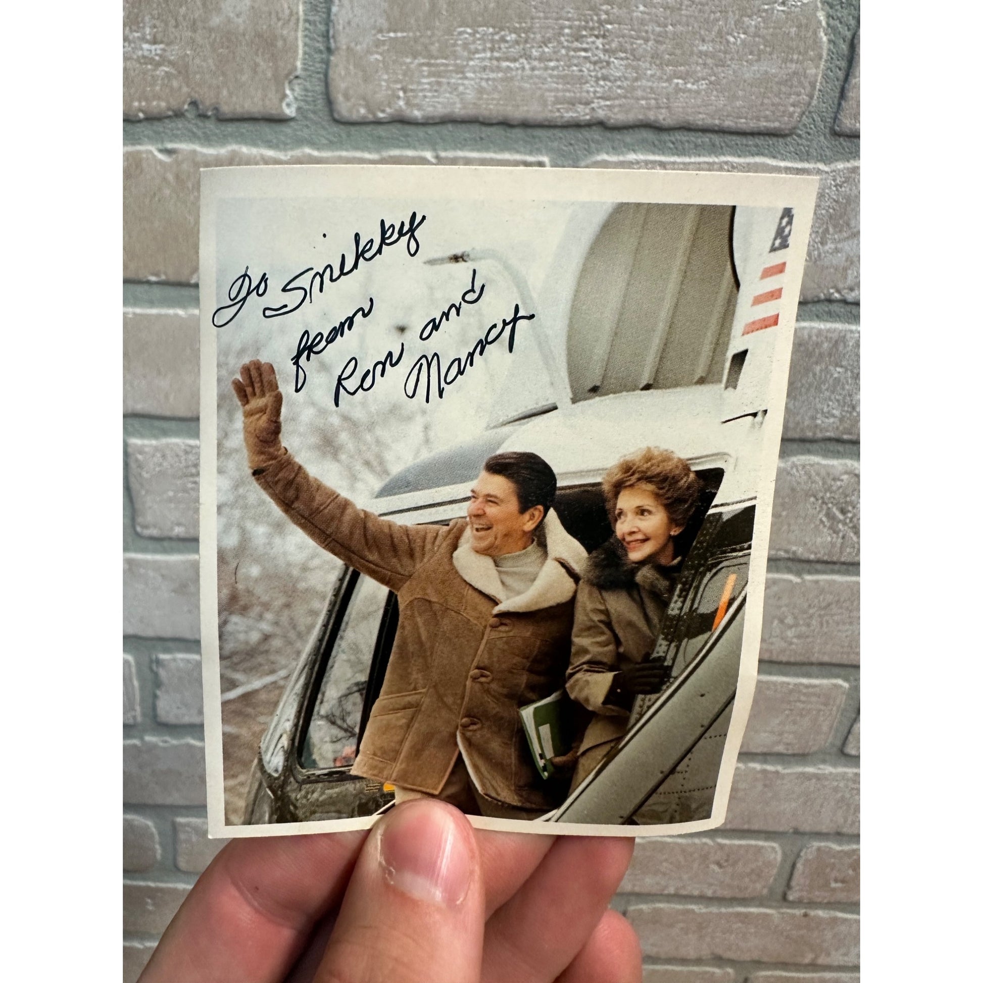 Signed Ronald Reagan & Nancy Official White House Photo by Michael Evans