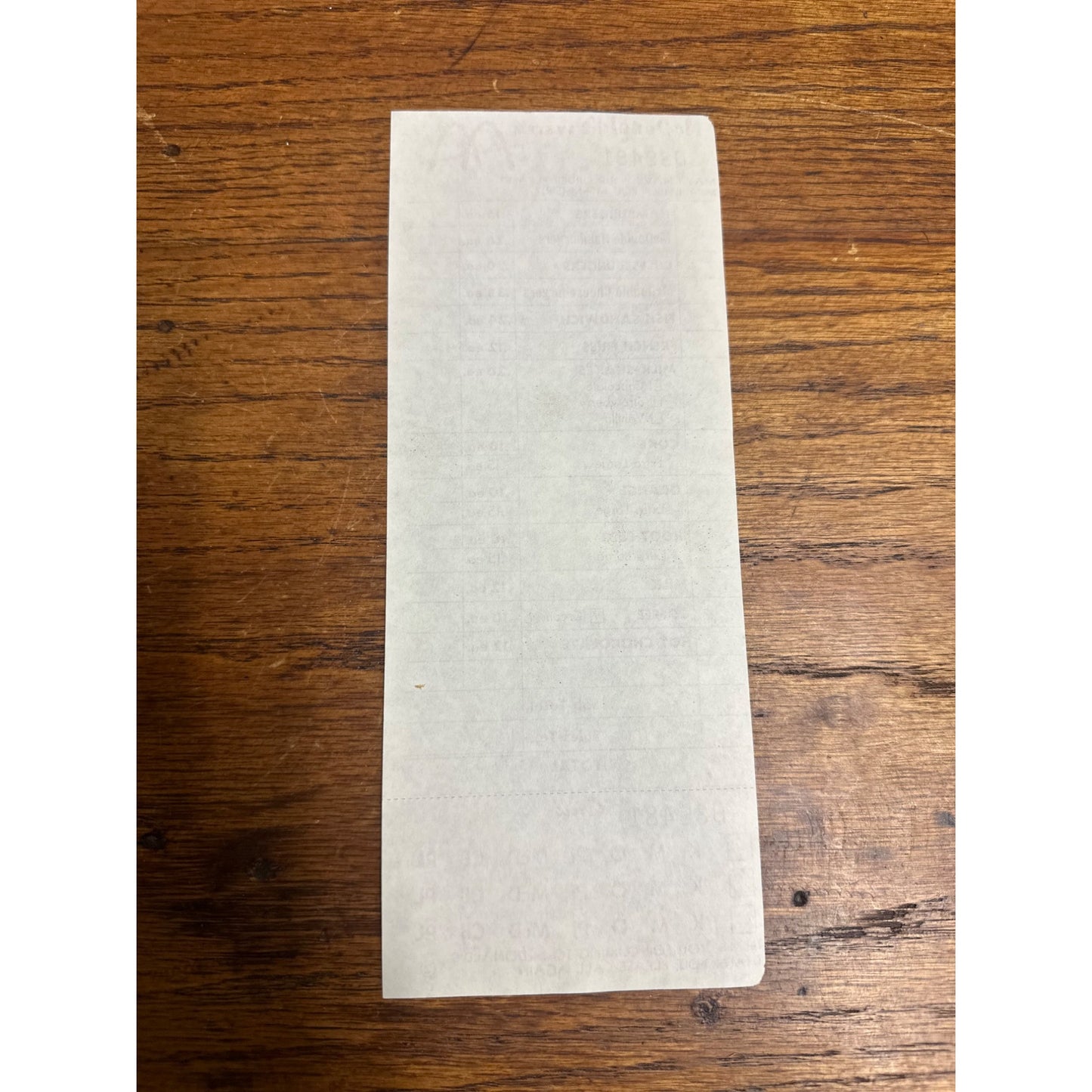 RARE Vintage 1960s McDonalds System Food Order Paper Receipt Slash M Logo