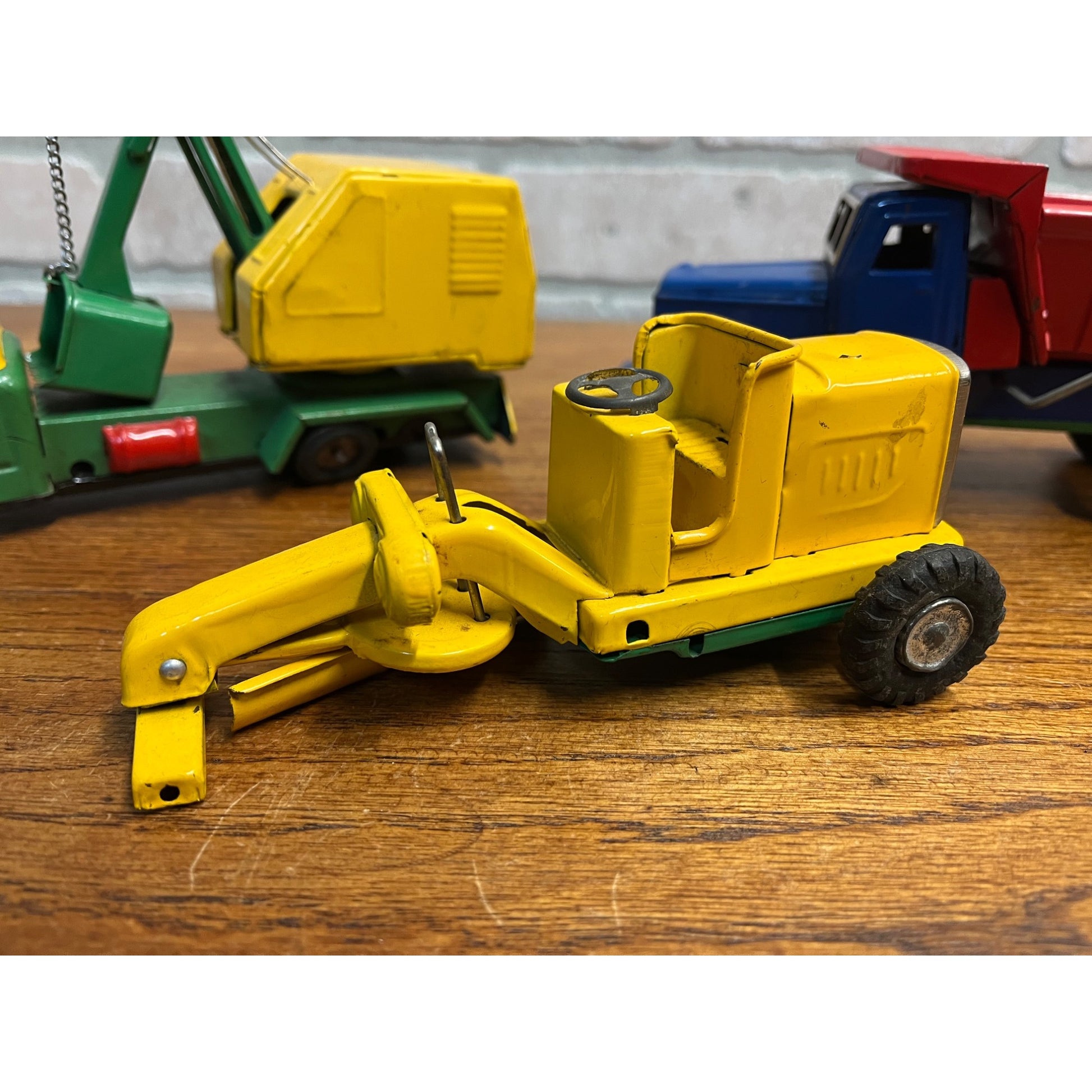 Vintage Japan SSS Tin Litho Friction Construction Toys Shovel Dump Truck - Parts