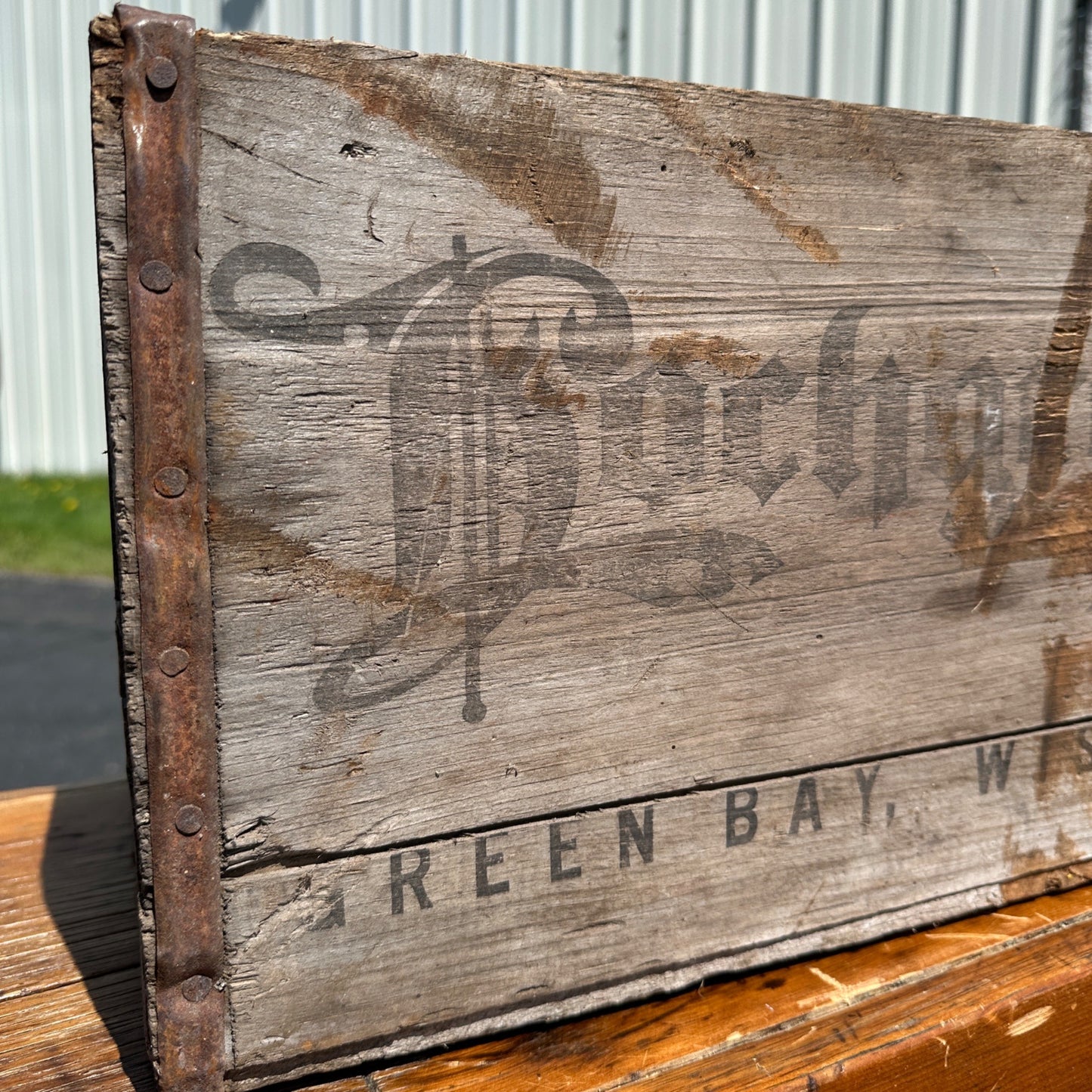Vintage Wooden Beer Crate Hochgreve’s Brewing Green Bay Wisconsin Wood Box