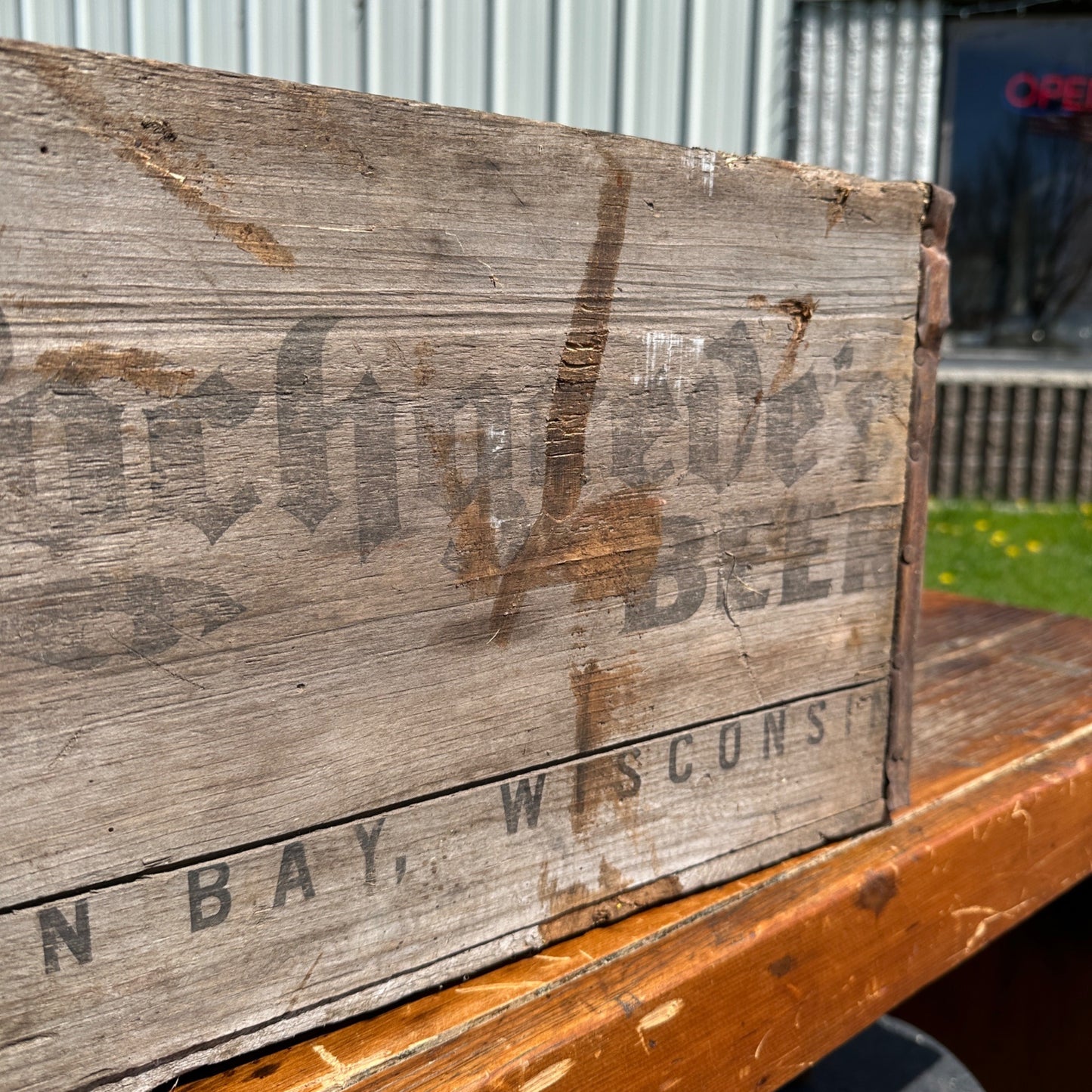 Vintage Wooden Beer Crate Hochgreve’s Brewing Green Bay Wisconsin Wood Box