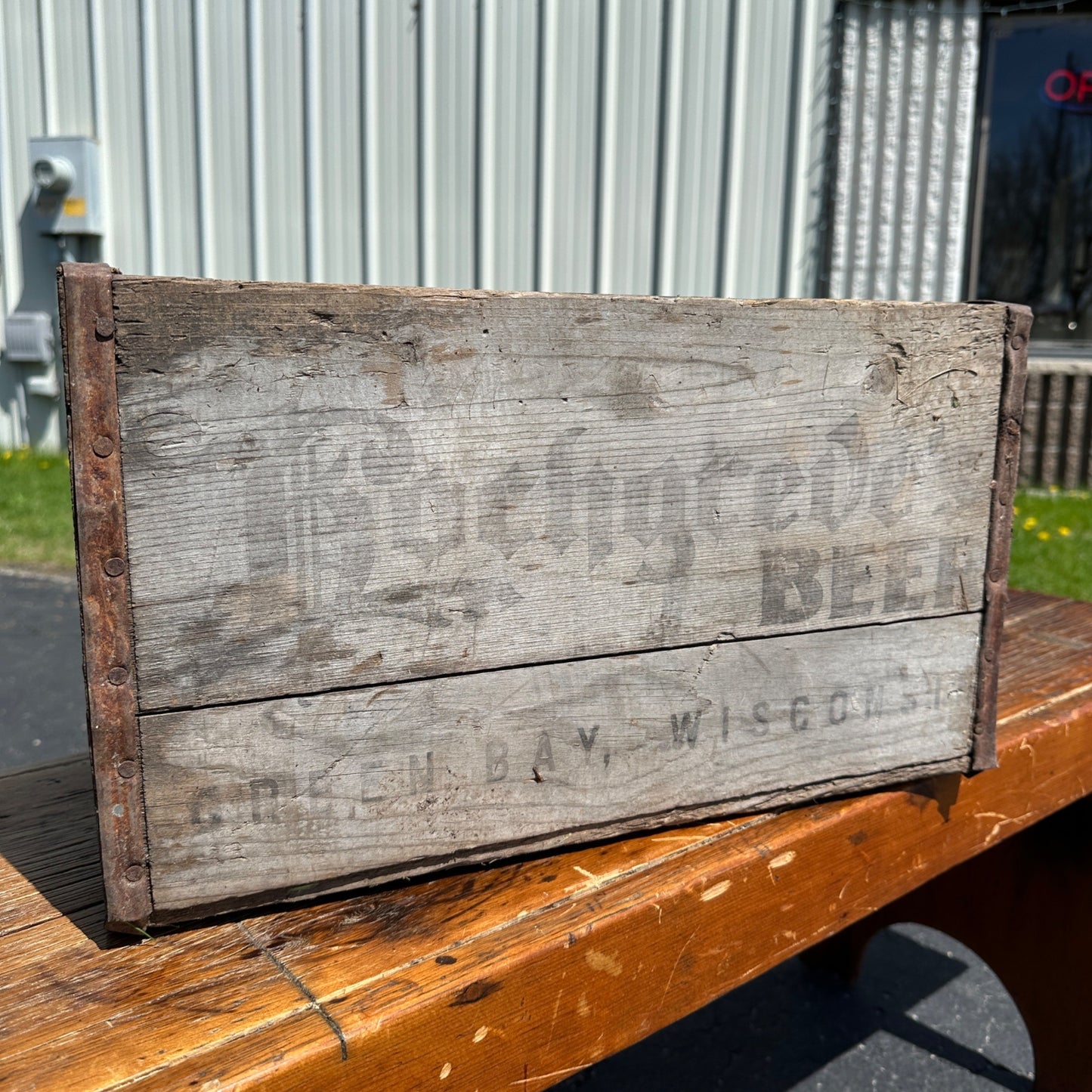 Vintage Wooden Beer Crate Hochgreve’s Brewing Green Bay Wisconsin Wood Box
