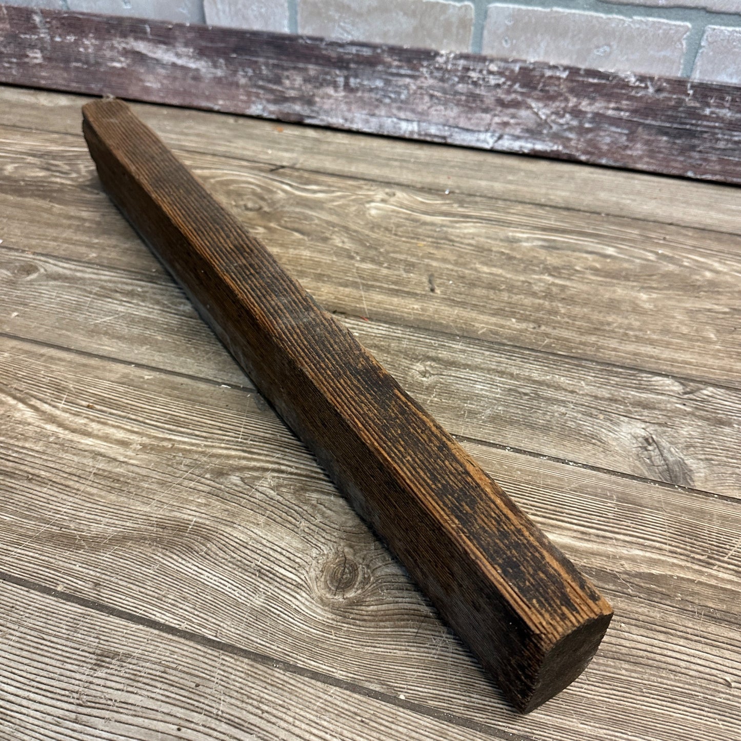 Antique Early 1900s Handmade Carpenters Level w/ Brass Plate Folky Folk Art OAAK