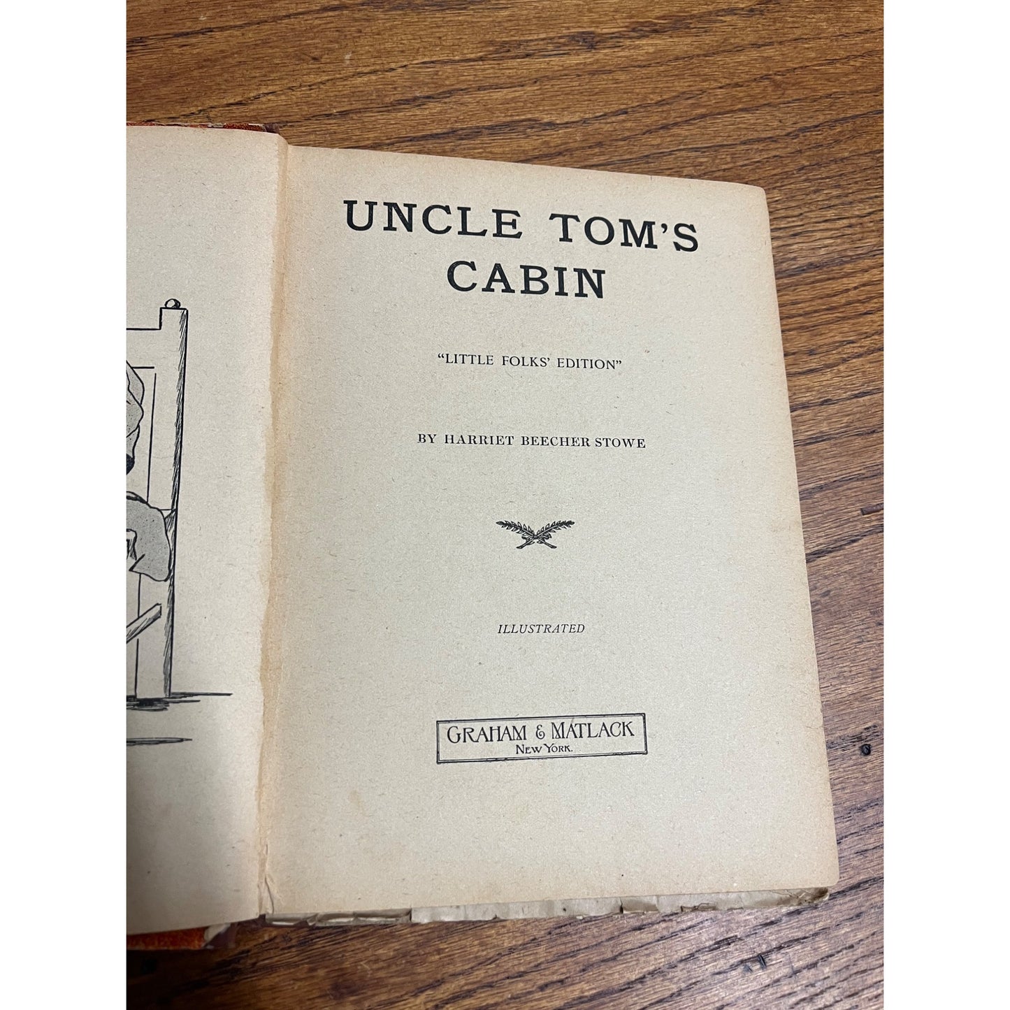 Vintage c1910s Uncle Tom's Cabin Childrens Book Hardcover Little Folks Edition