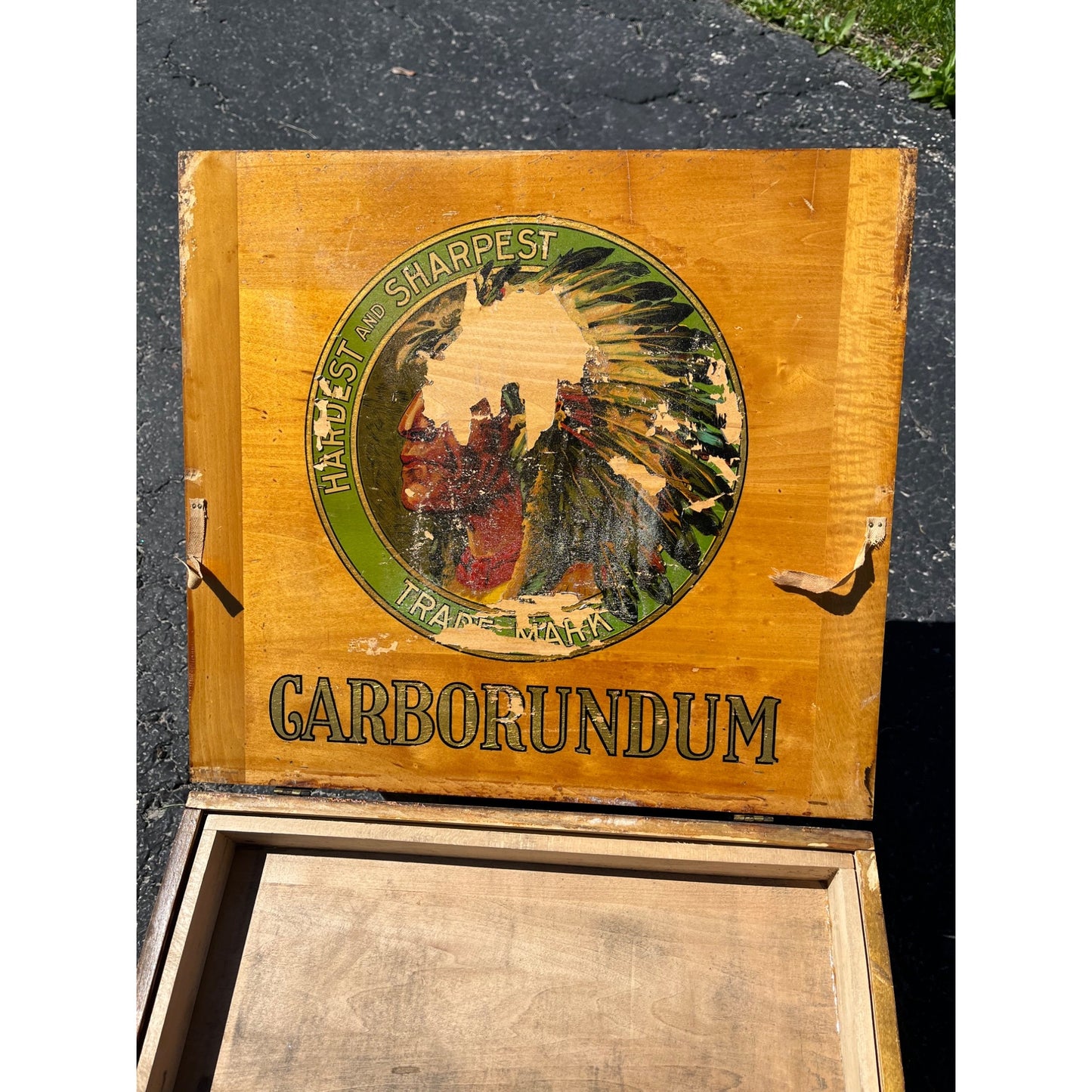 Vintage 1930 Niagara Carborundum Sharpening Stones Store Display Cabinet