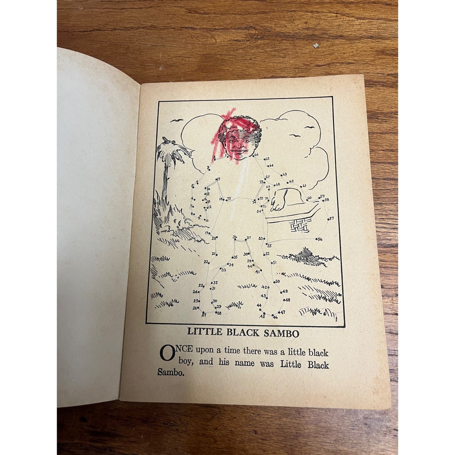 RARE 1928 Little Black Sambo Magic Drawing Coloring Book Platt & Munk Co