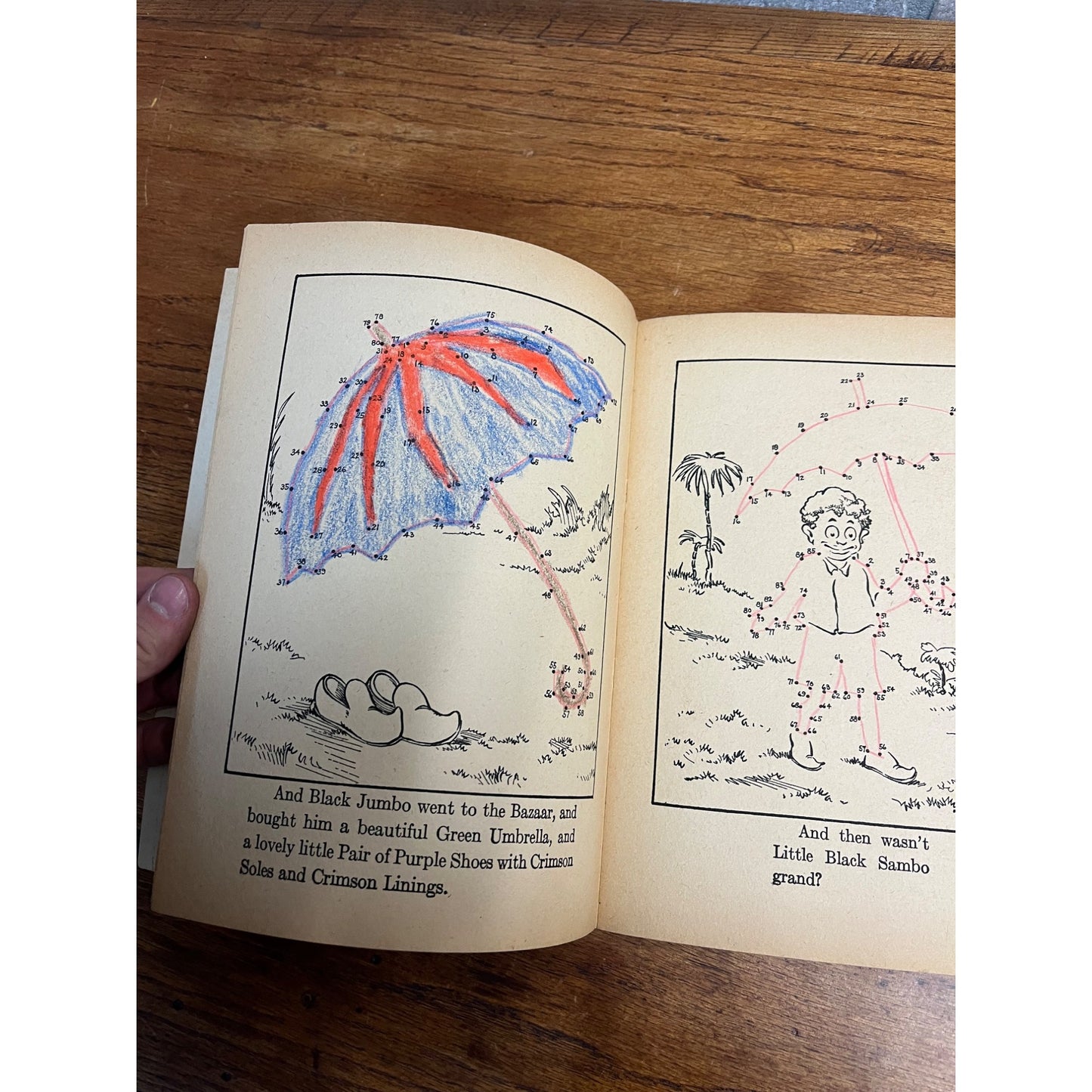 RARE 1928 Little Black Sambo Magic Drawing Coloring Book Platt & Munk Co