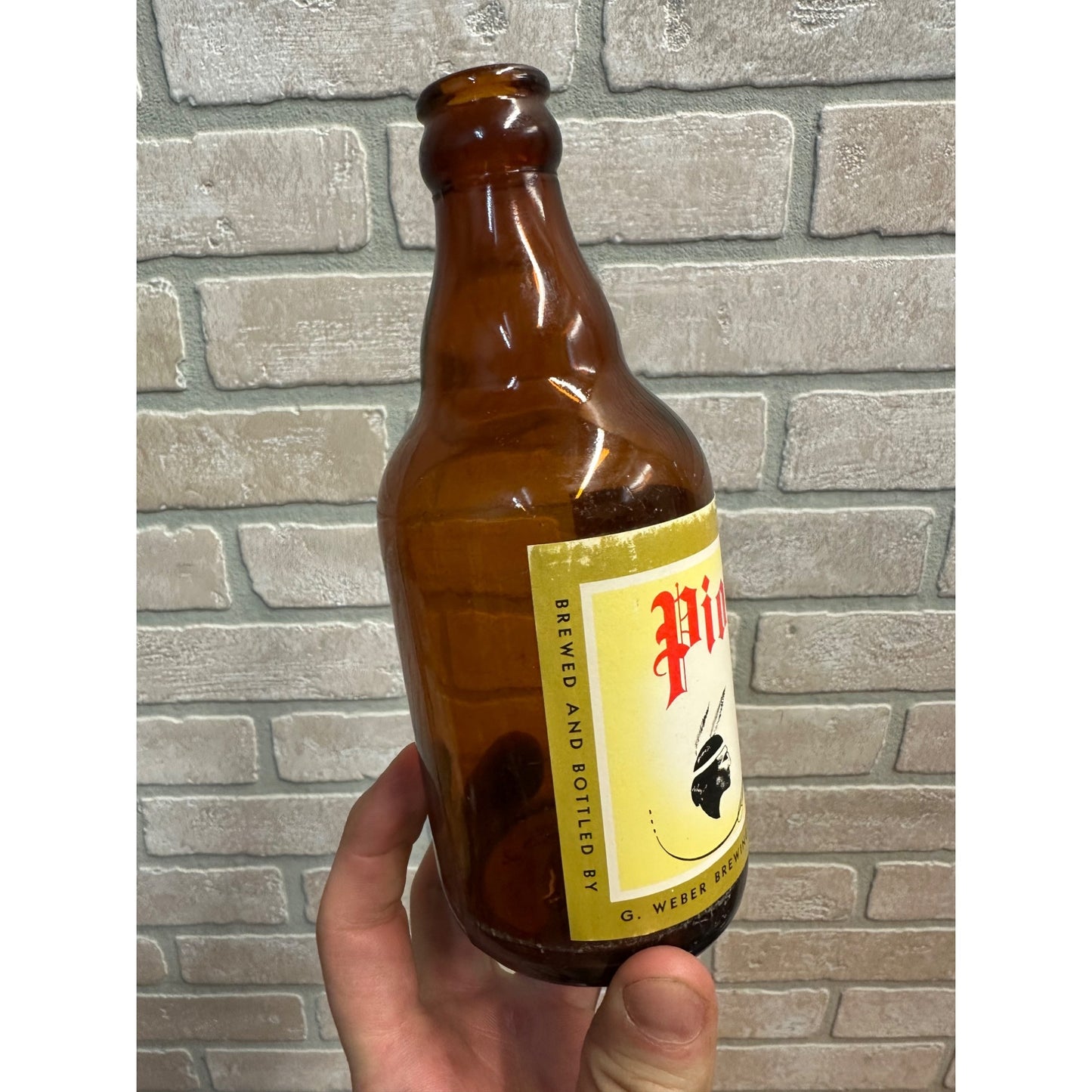Pioneer Beer Steinie / Stubby Bottle From G. Weber Brewing Co., Theresa, Wis.