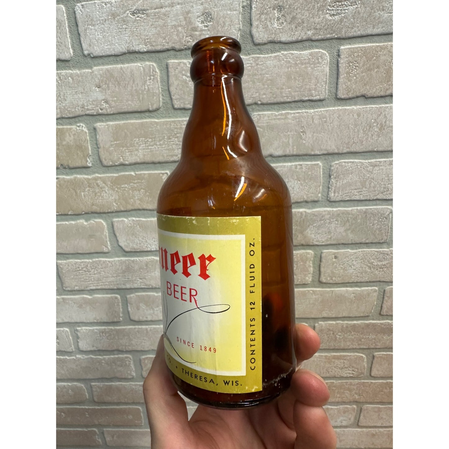 Pioneer Beer Steinie / Stubby Bottle From G. Weber Brewing Co., Theresa, Wis.
