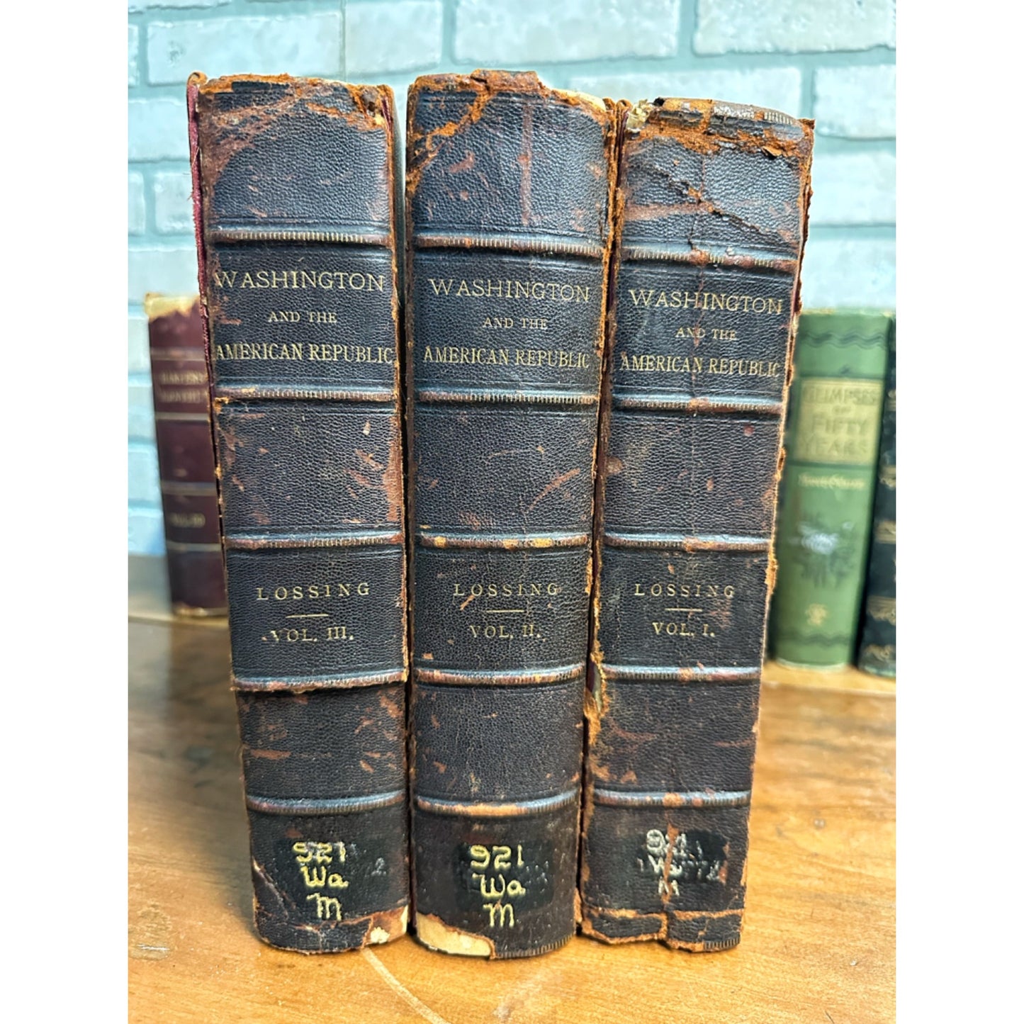 3 VOLUME SET: WASHINGTON & THE AMERICAN REPUBLIC BY BENSON LOSSING, CIRCA 1860s