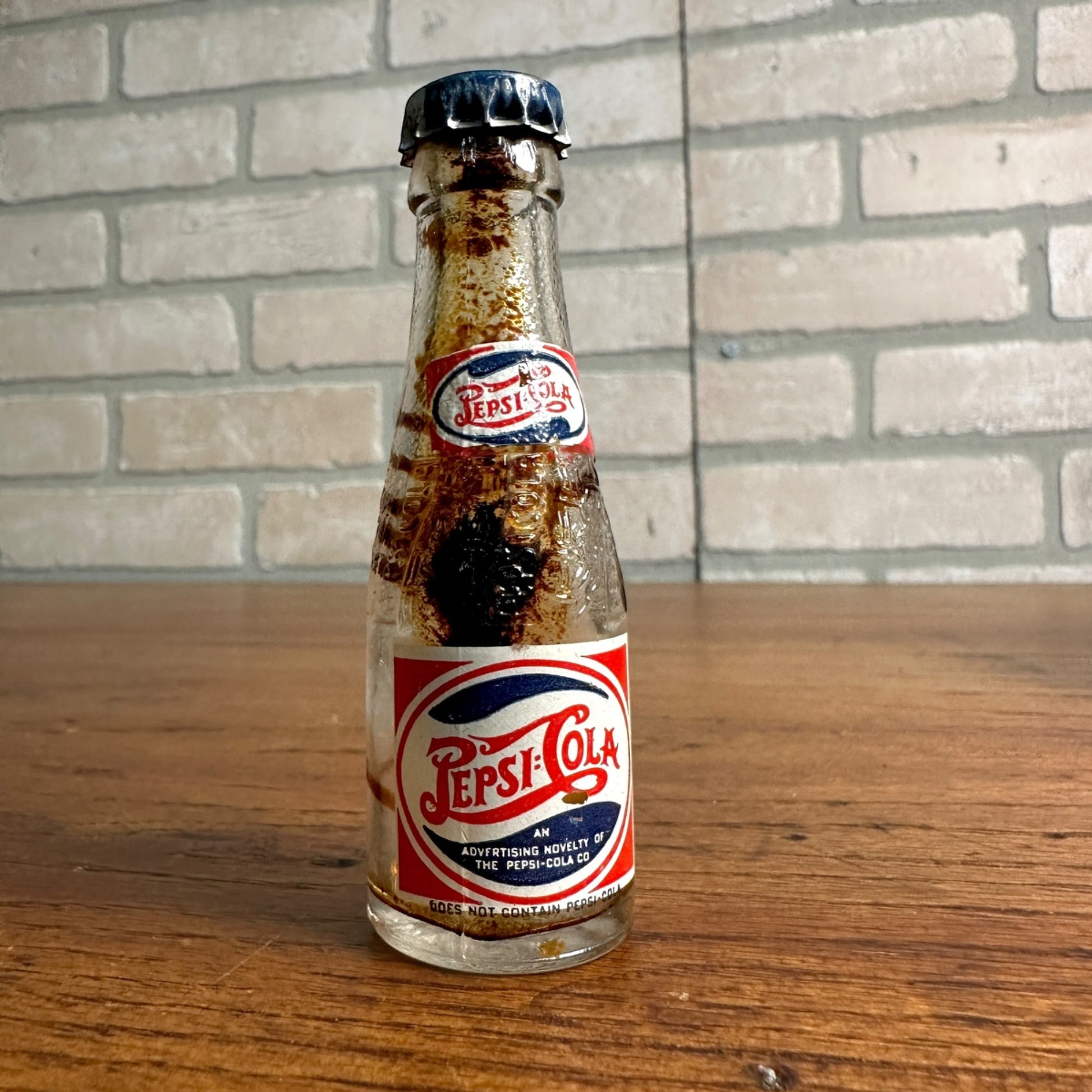 Rare Pepsi Cola Mini Bottle 1930's 1940's Double Dot Litho Cap Soda