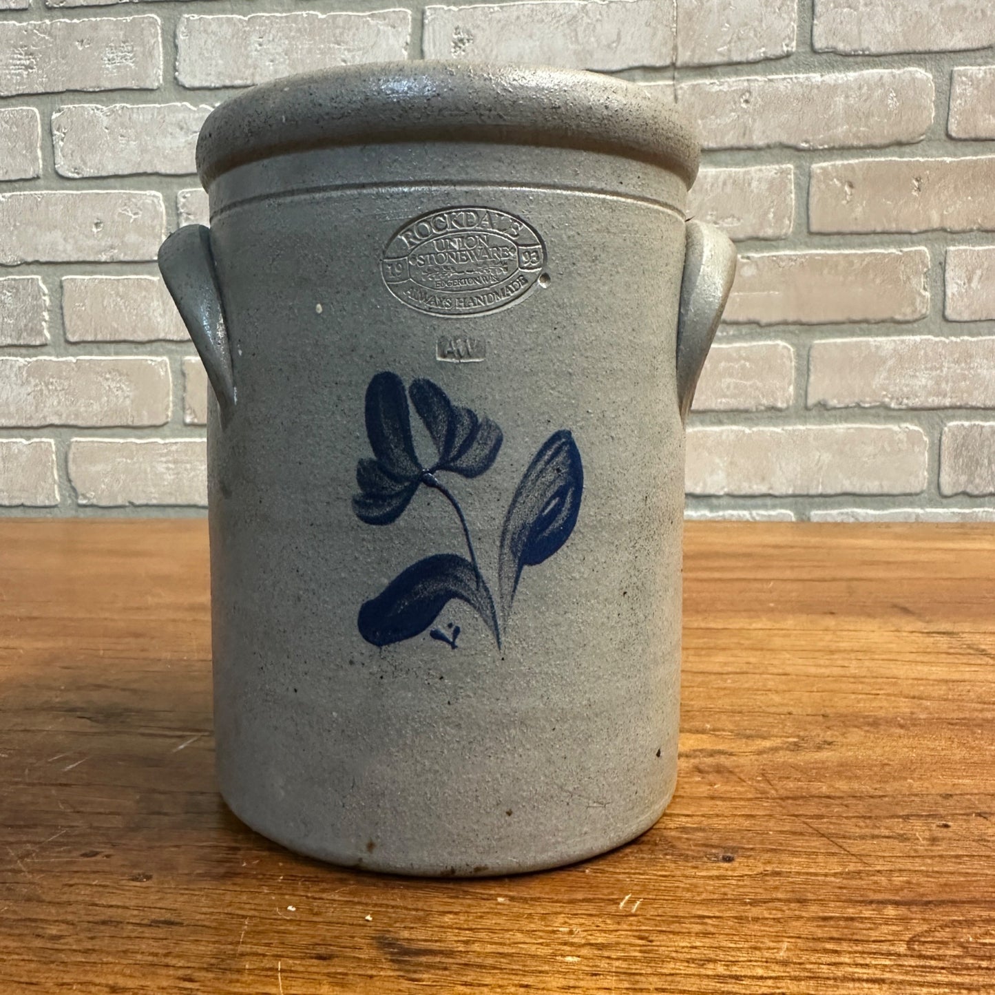 Vintage Rockdale Stoneware Crock St. Charles Illinois 1993 Edgerton Wis