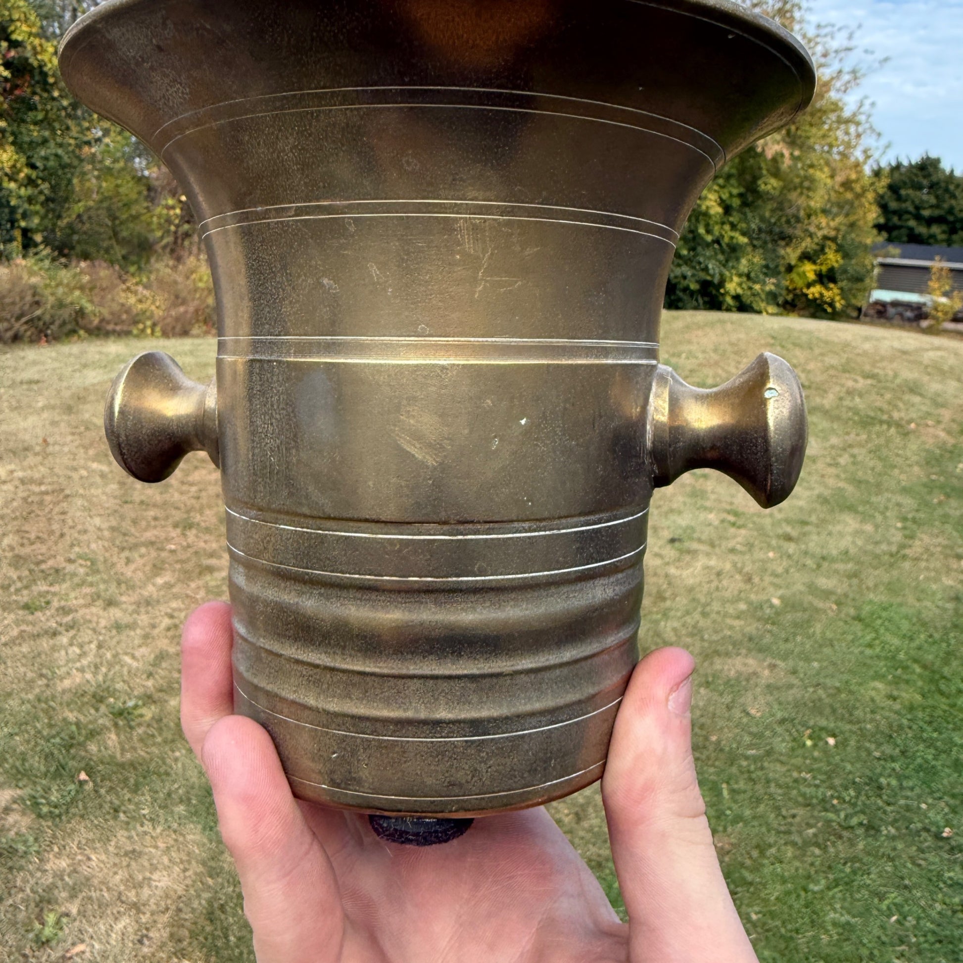 Antique Apothecary Pharmacy Mortar & Pestle Brass #15