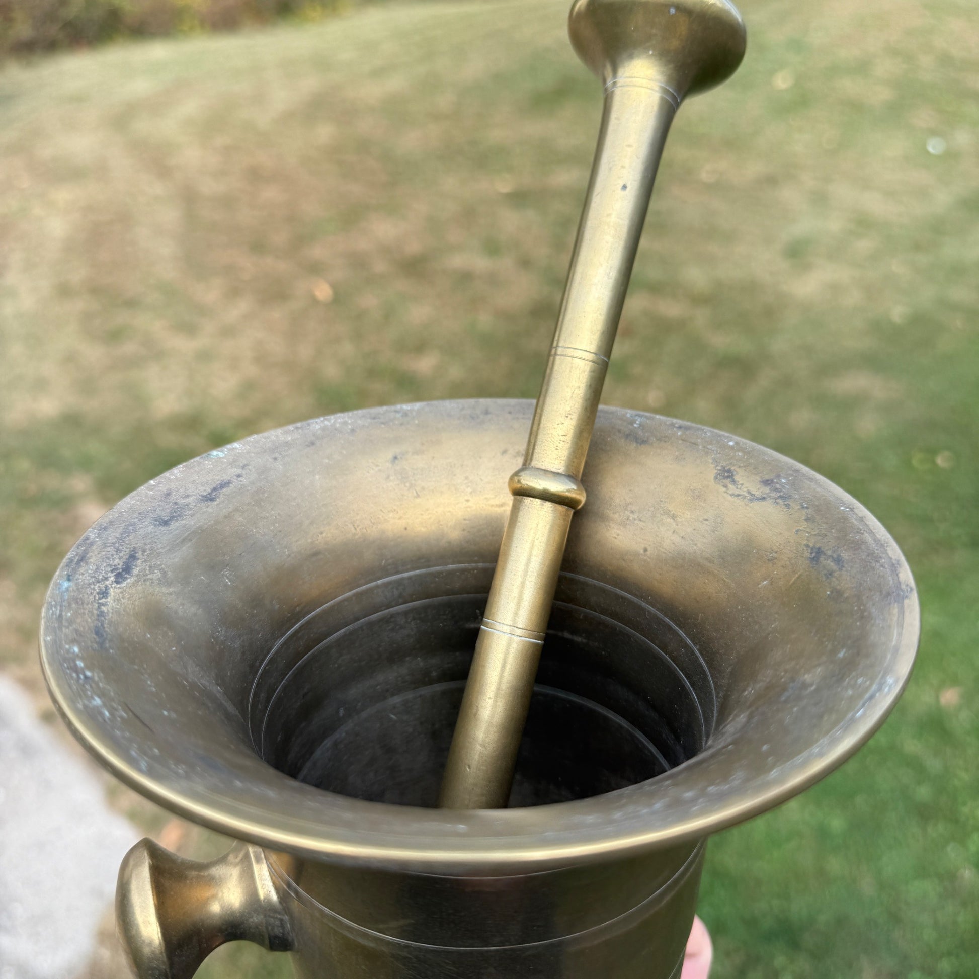 Antique Apothecary Pharmacy Mortar & Pestle Brass #15