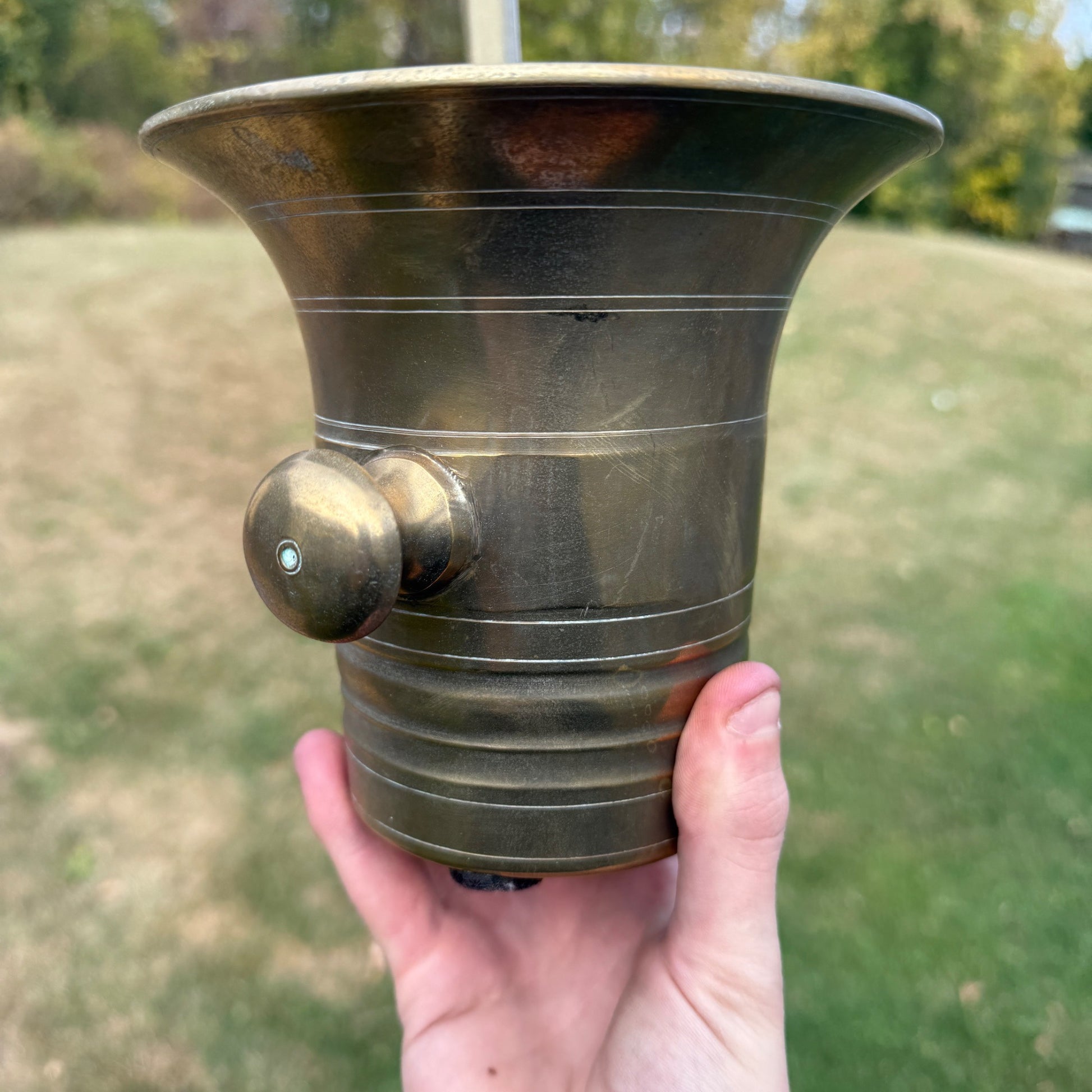Antique Apothecary Pharmacy Mortar & Pestle Brass #15