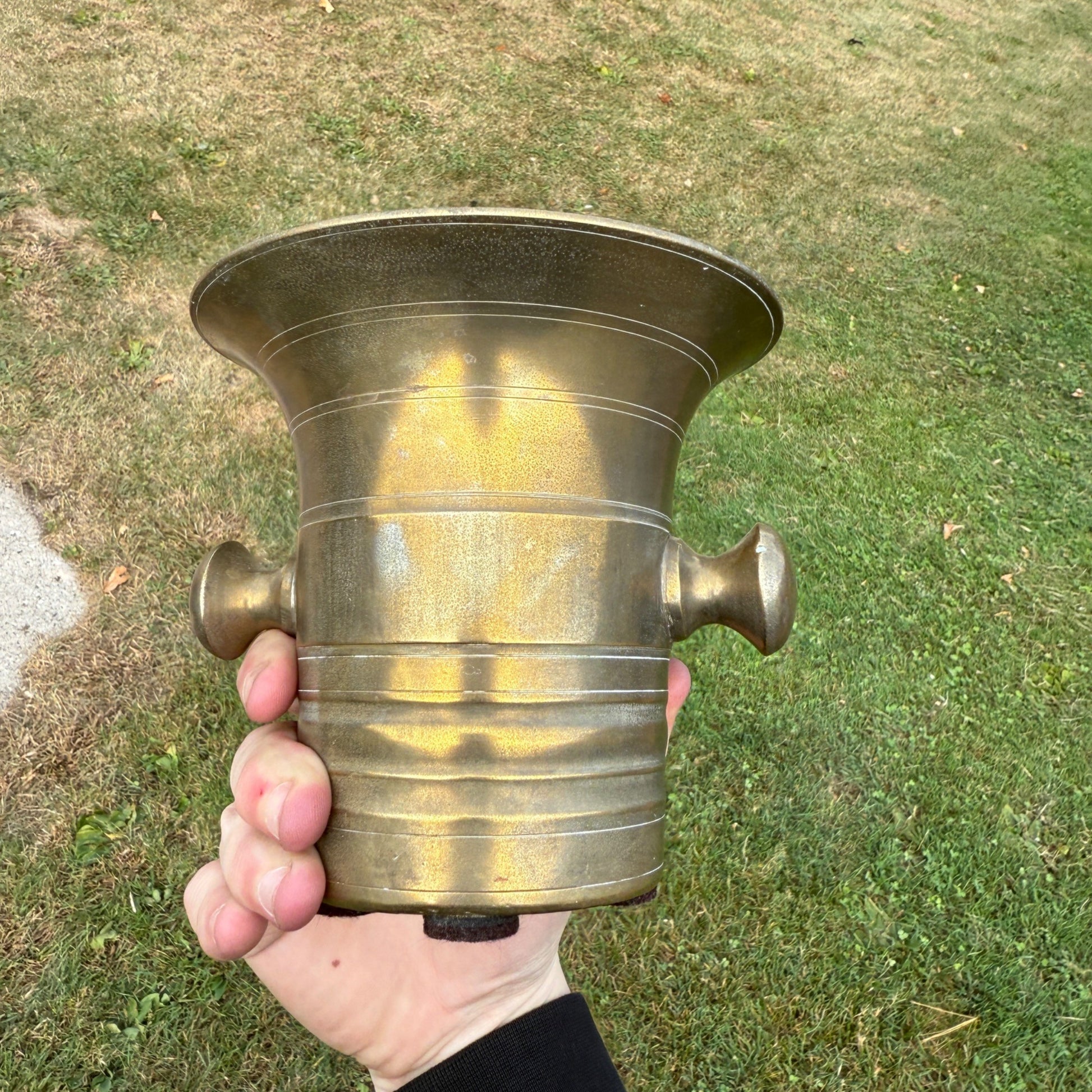 Antique Apothecary Pharmacy Mortar & Pestle Brass #15