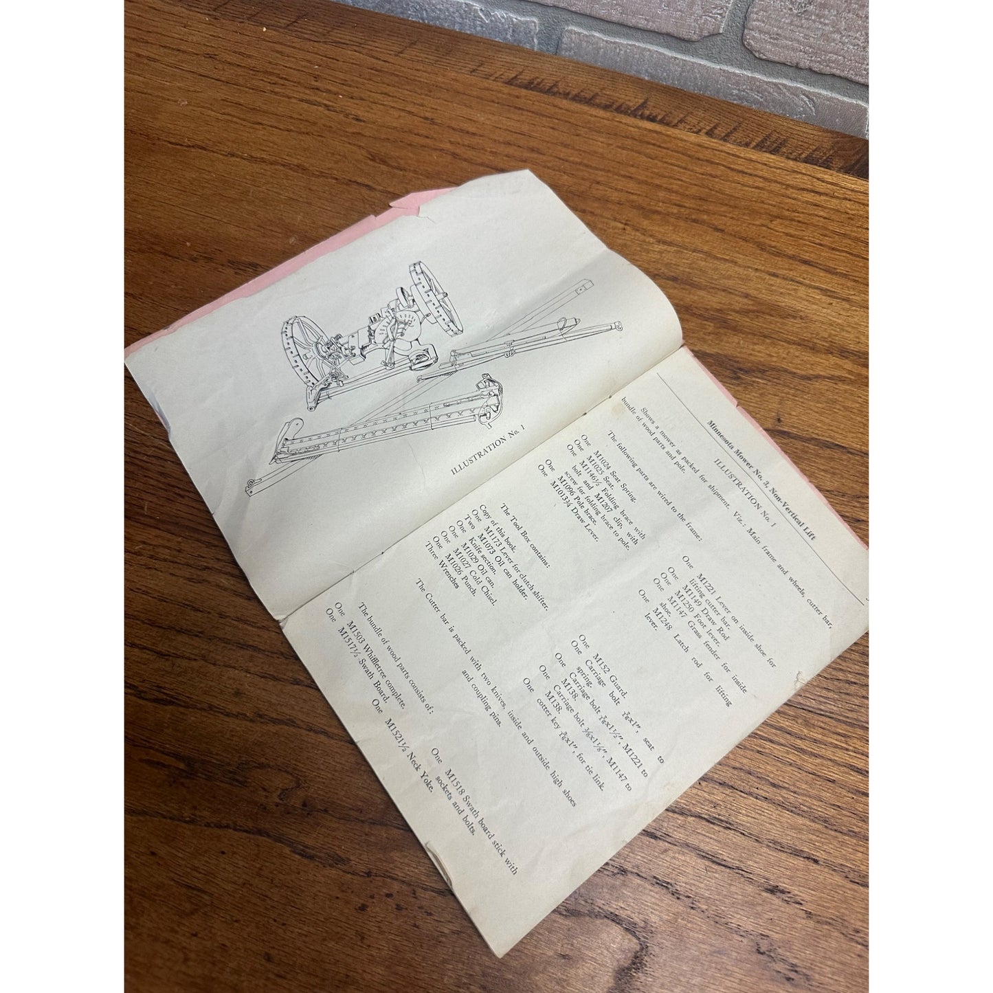 RARE 1930s Minnesota State Prison Mower Instruction / Parts Booklet Tractor Guide