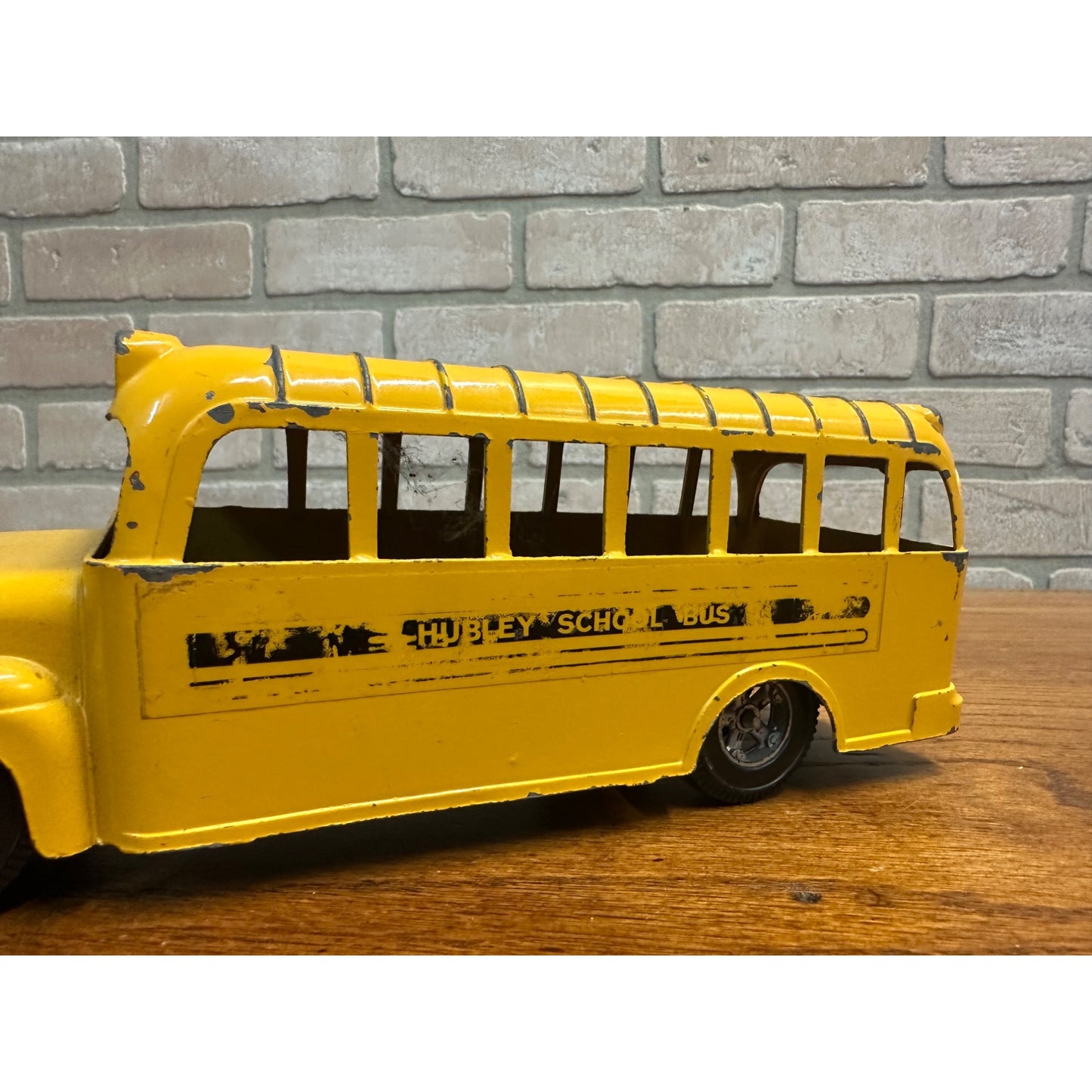 Vintage 1960's Hubley School Bus Diecast Metal 9."" Toy Original