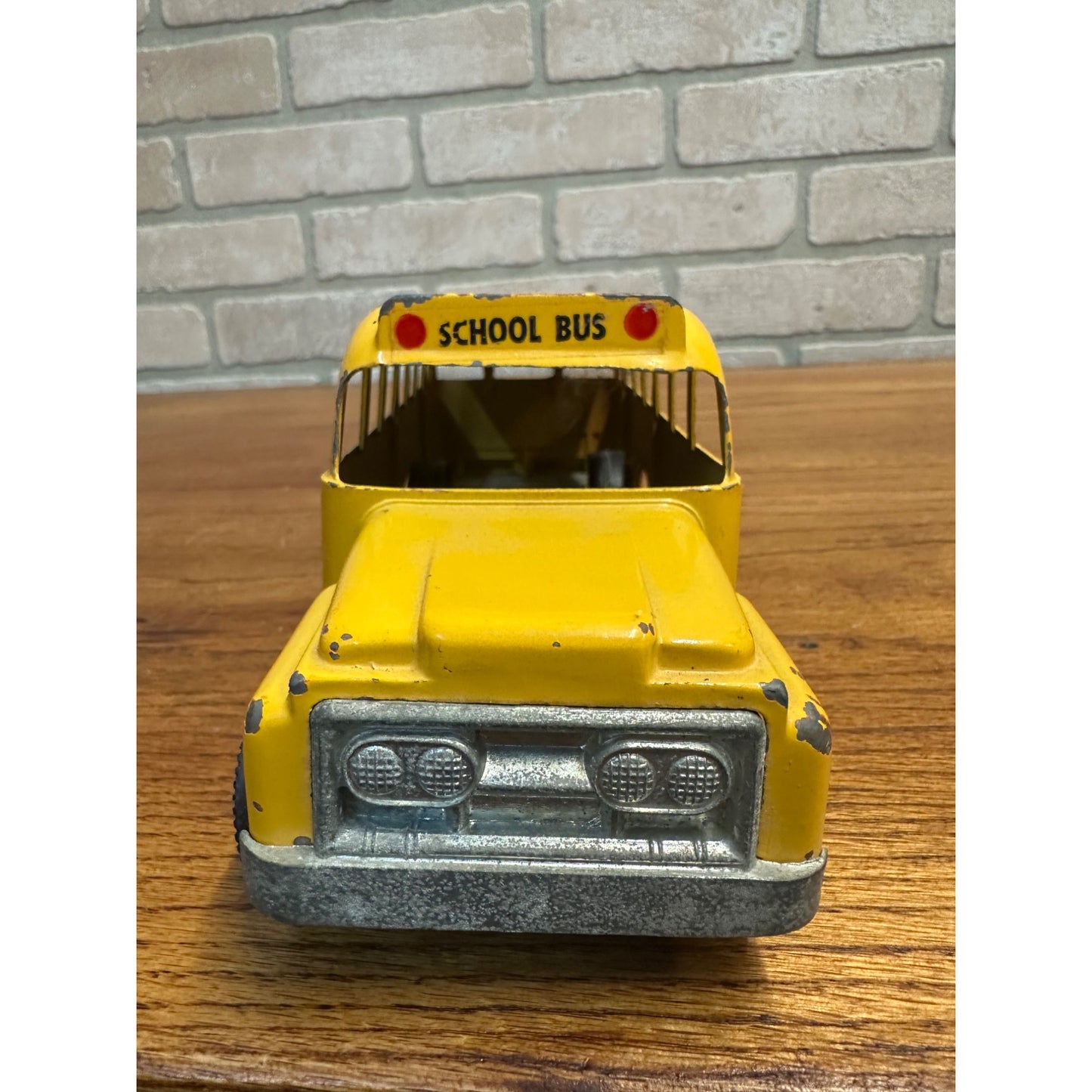 Vintage 1960's Hubley School Bus Diecast Metal 9."" Toy Original