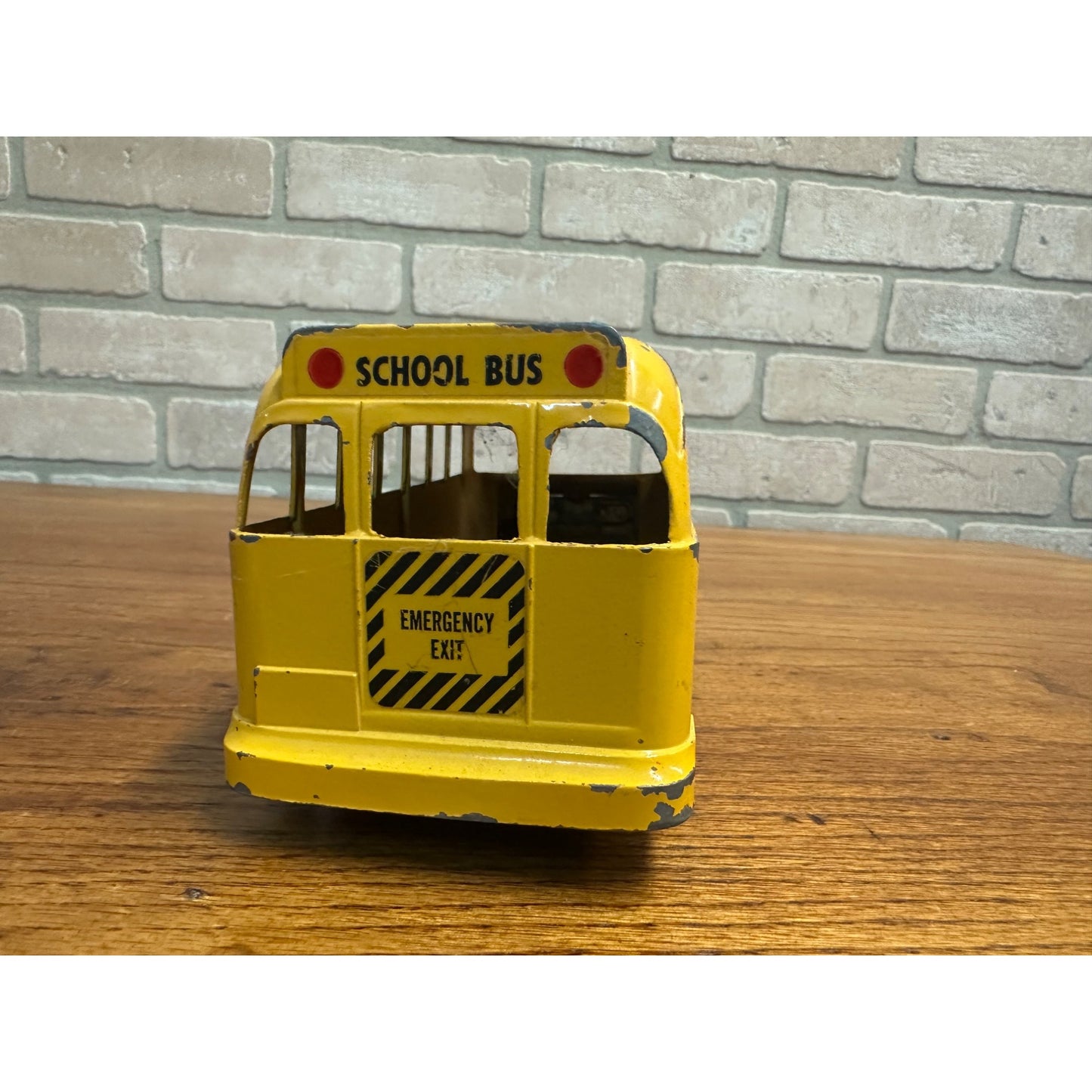 Vintage 1960's Hubley School Bus Diecast Metal 9."" Toy Original