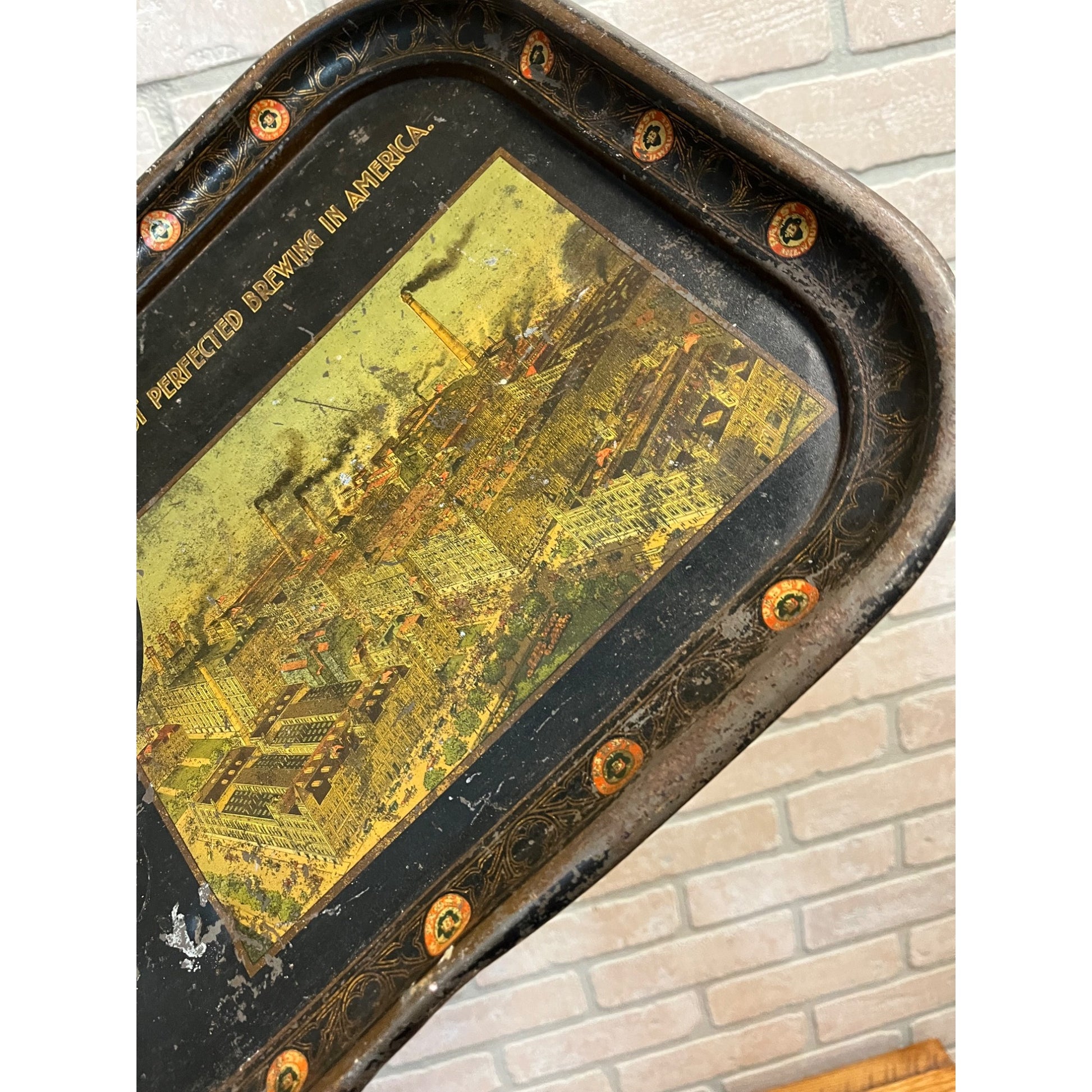 Antique Pre-Prohibition 1890s Pabst Beer Tray Blue Ribbon Milwaukee Wisconsin
