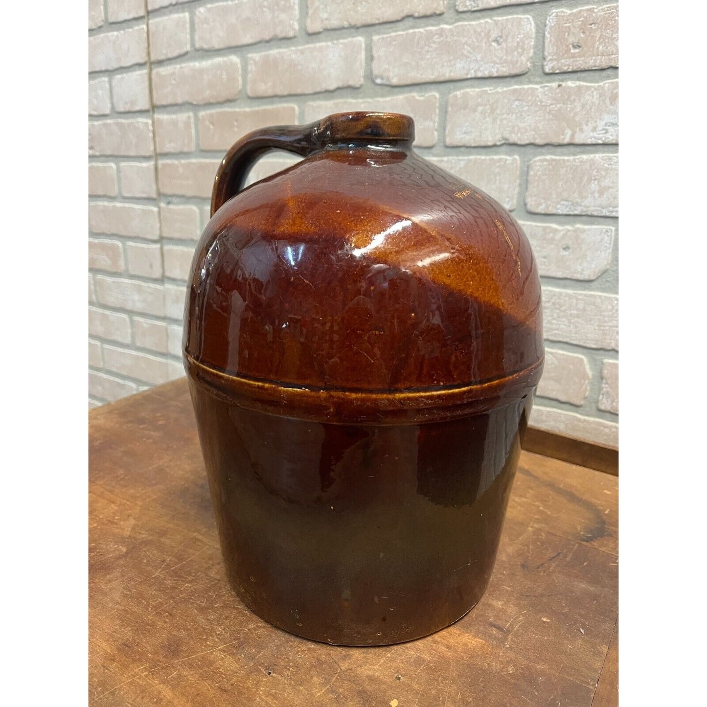 Antique 1800s Fuller & Fuller Druggists Chicago Brown Stoneware Glazed Jug
