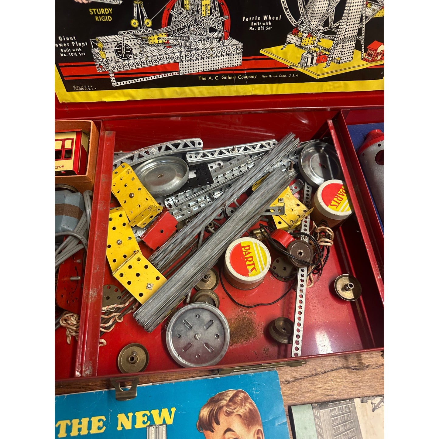 Vintage 1951 Gilbert Erector Set 8 1/2 Electric Giant Ferris Wheel