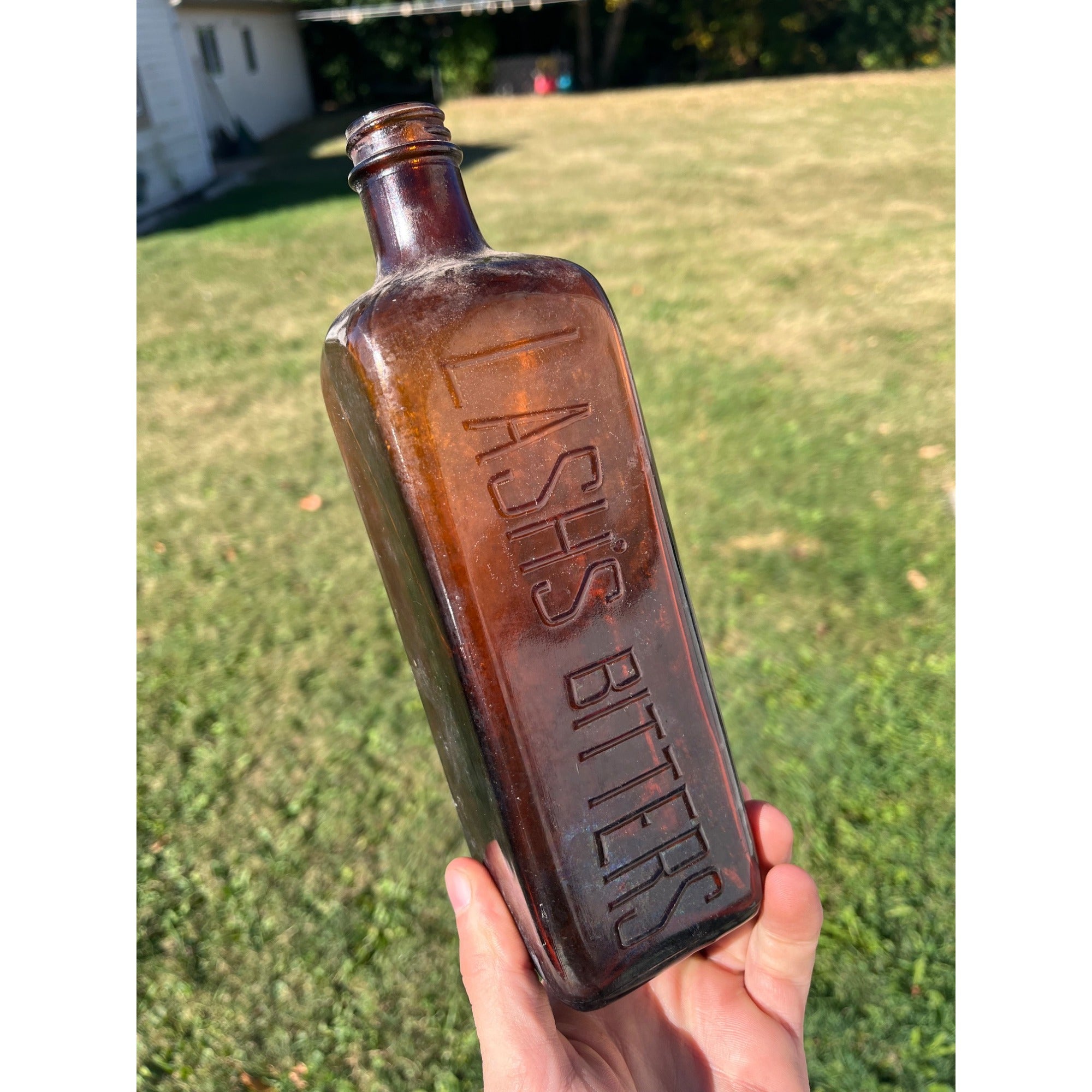 Antique Vintage Medicine Bottle Lash’s Kidney And Liver Bitters - Amber Embossed