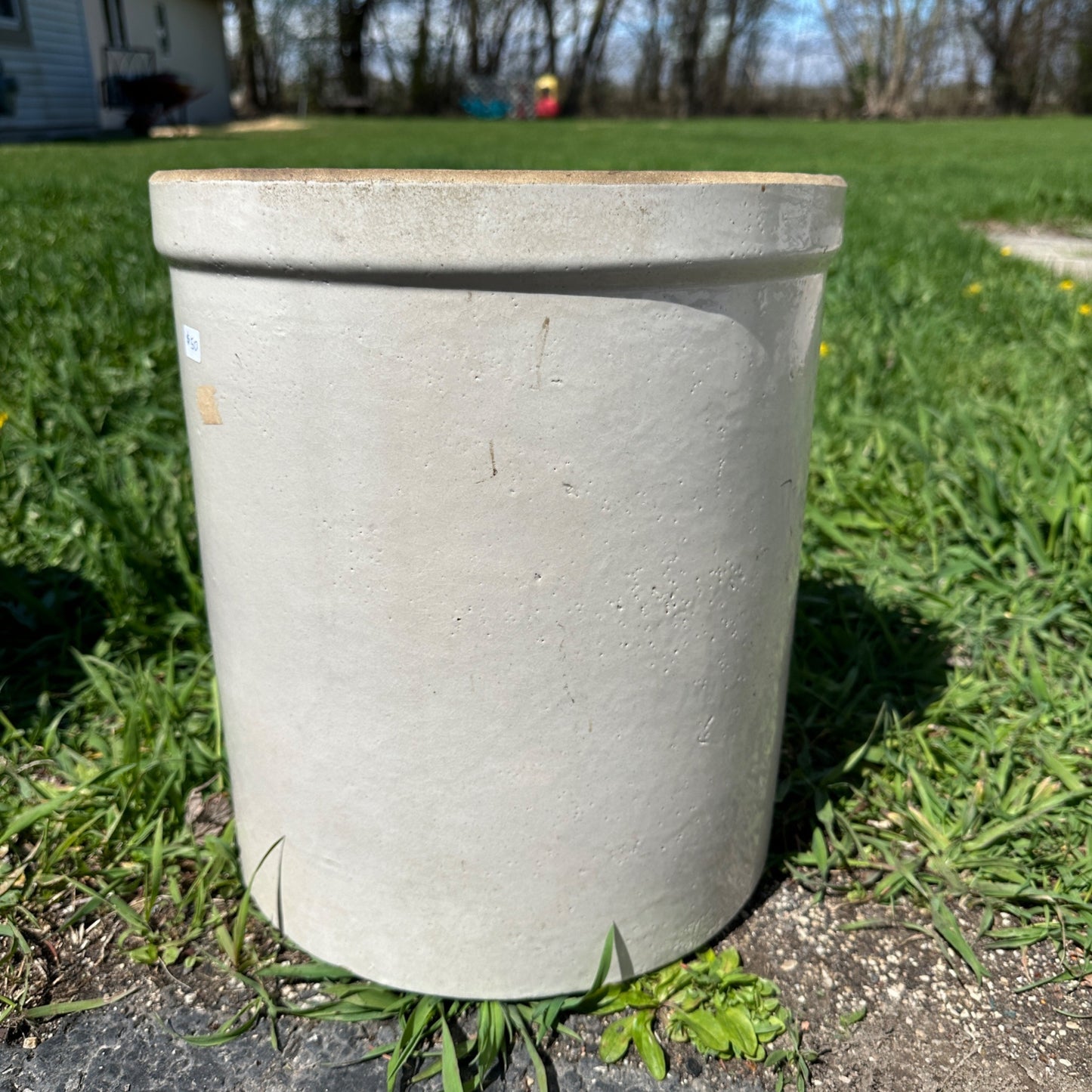 5 Gallon Robinson Ransbottom Stoneware Crock Crown Marked Roseville Ohio