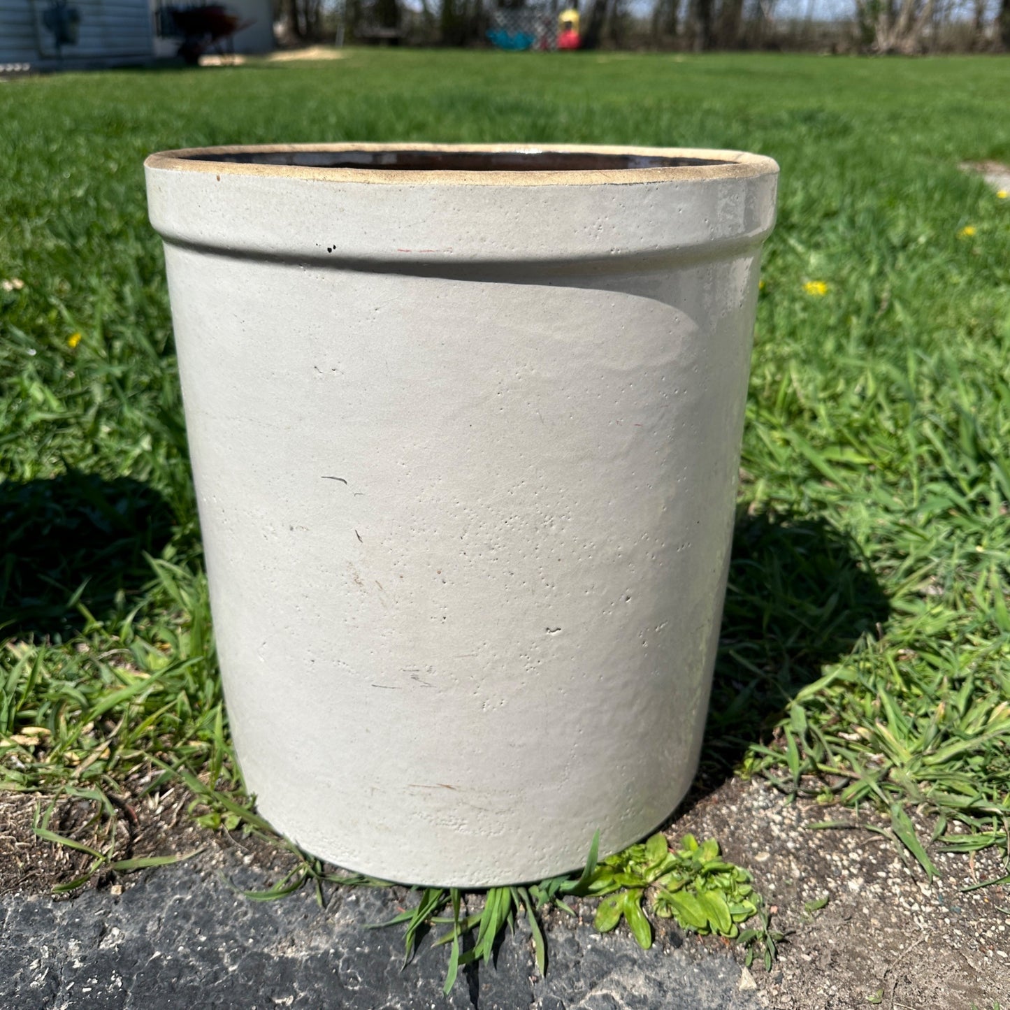 5 Gallon Robinson Ransbottom Stoneware Crock Crown Marked Roseville Ohio
