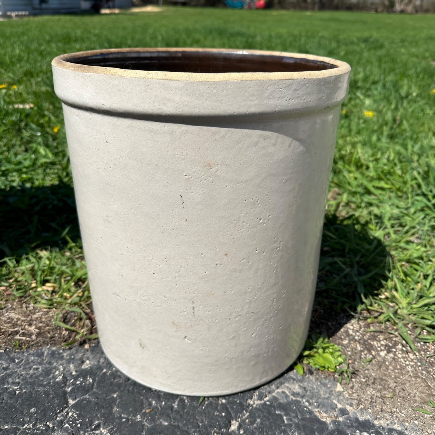 5 Gallon Robinson Ransbottom Stoneware Crock Crown Marked Roseville Ohio