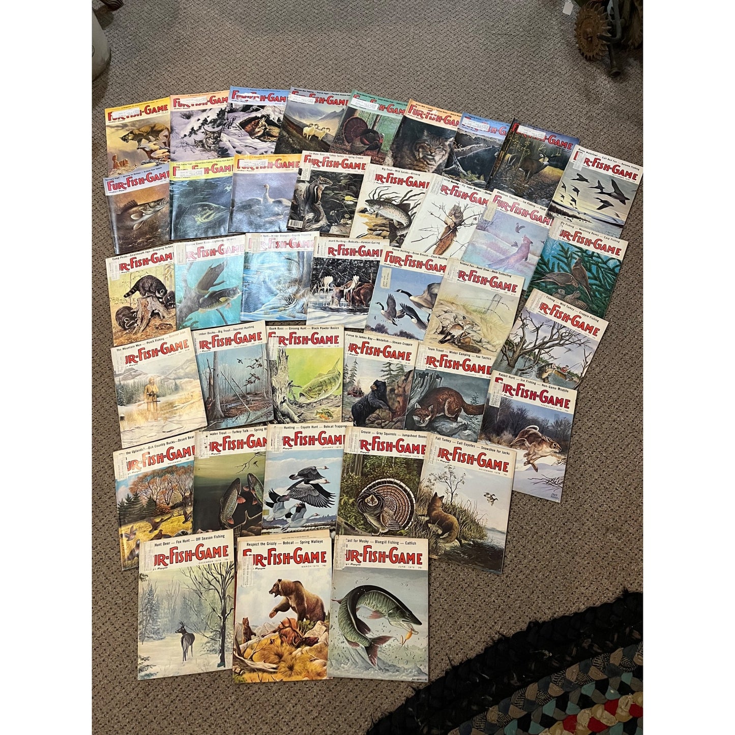 Vintage 1970s-90s Fur, Fish, & Game Lot (38) Hunting Fishing Outdoorsman Magazines