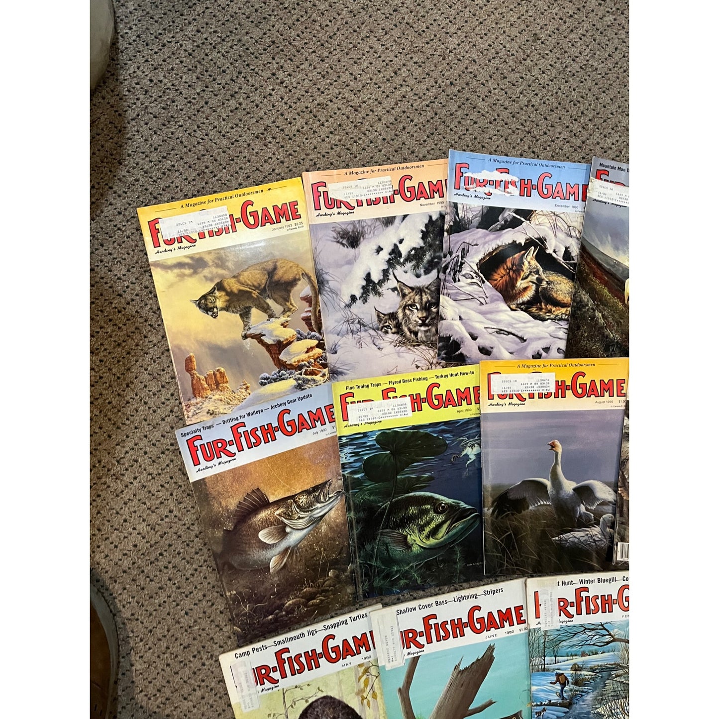 Vintage 1970s-90s Fur, Fish, & Game Lot (38) Hunting Fishing Outdoorsman Magazines