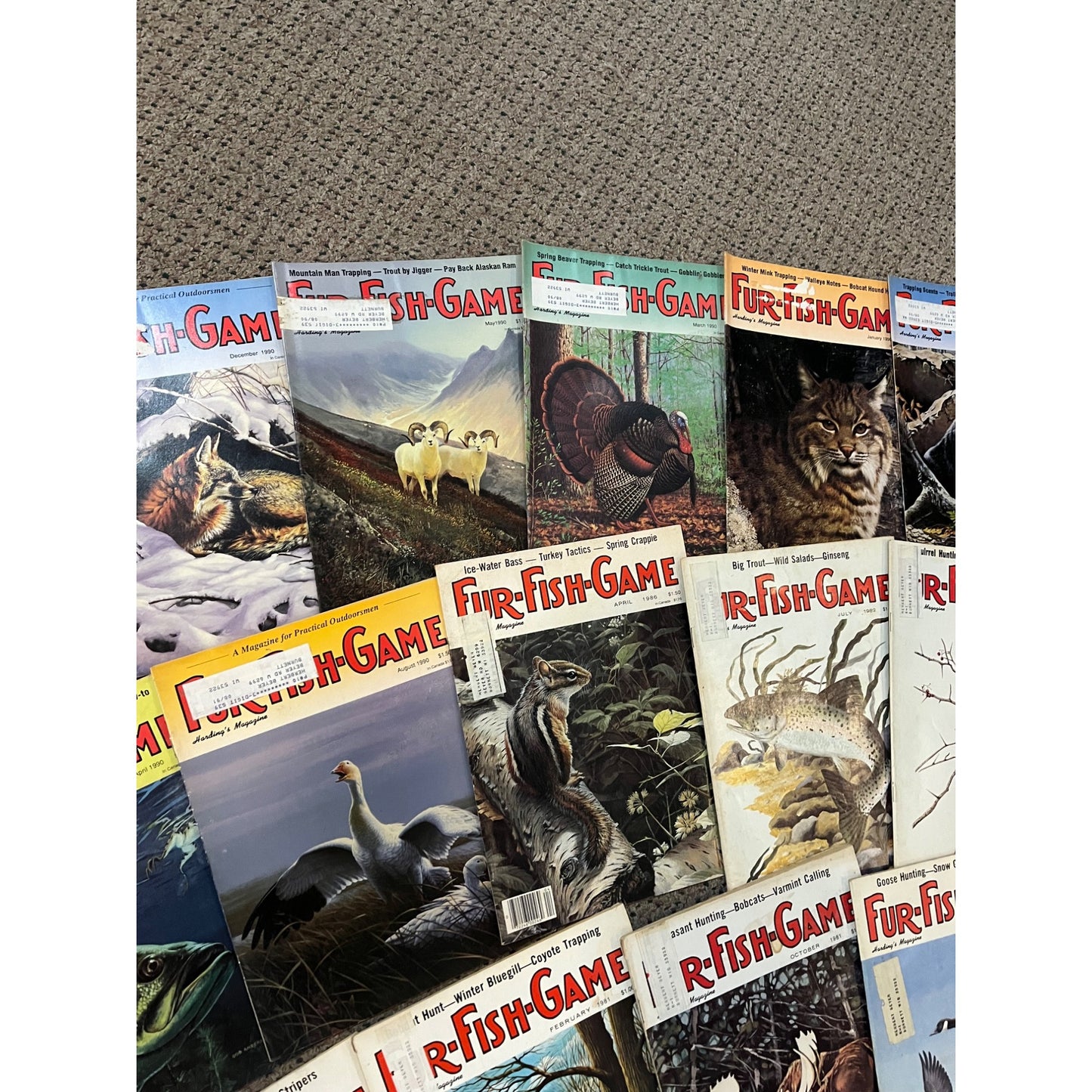 Vintage 1970s-90s Fur, Fish, & Game Lot (38) Hunting Fishing Outdoorsman Magazines
