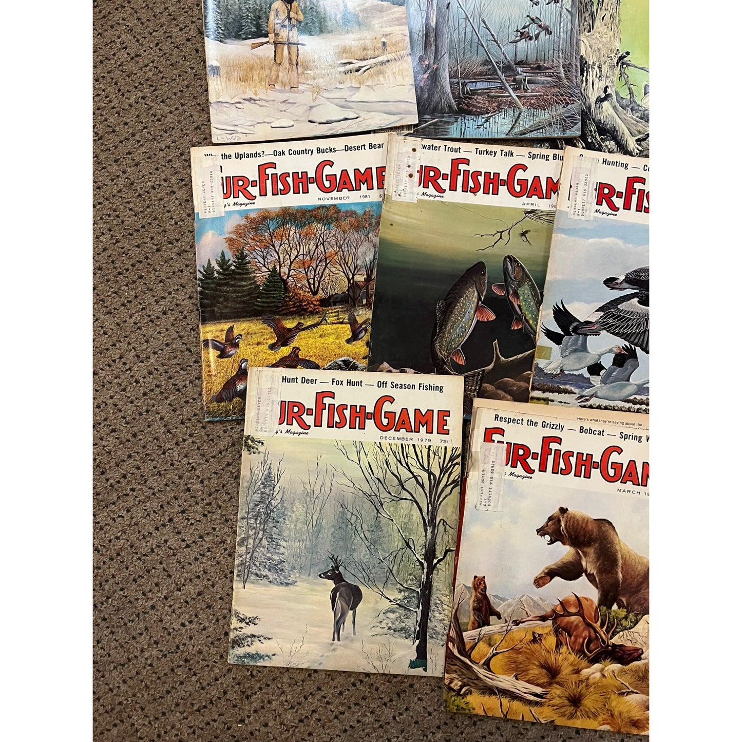 Vintage 1970s-90s Fur, Fish, & Game Lot (38) Hunting Fishing Outdoorsman Magazines