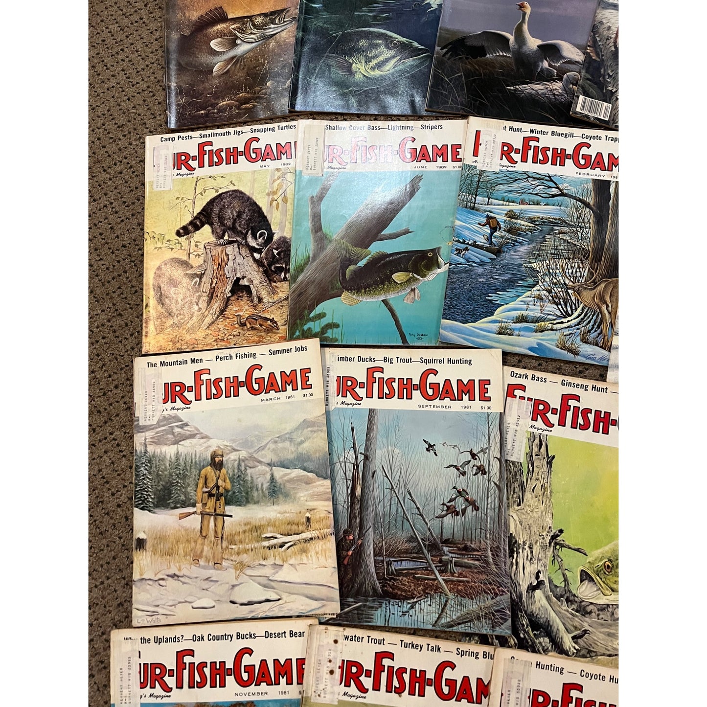 Vintage 1970s-90s Fur, Fish, & Game Lot (38) Hunting Fishing Outdoorsman Magazines